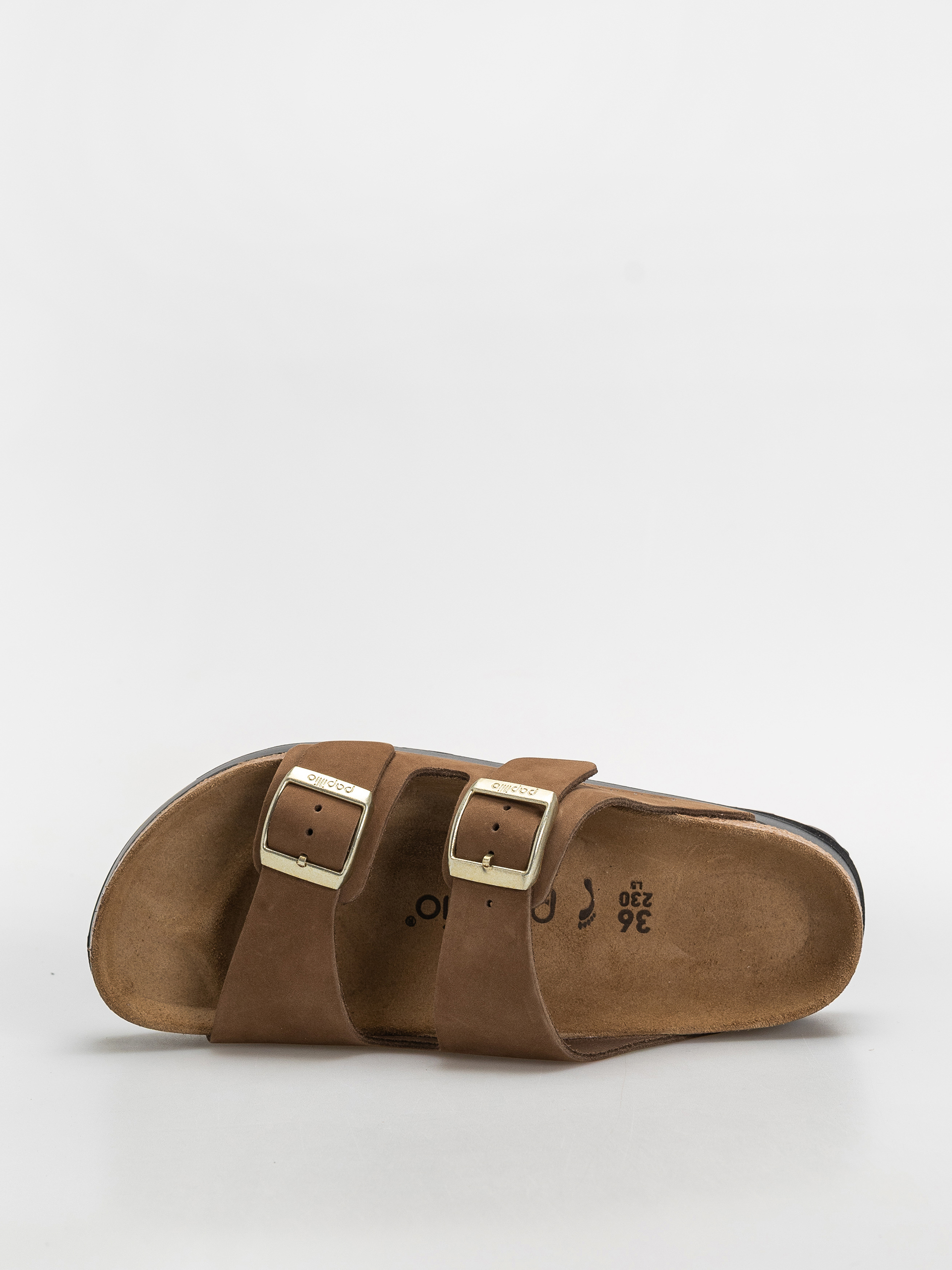 Plážovky Birkenstock Arizona Flex Platform Nubuck Leather Narrow Wmn (dark tea)