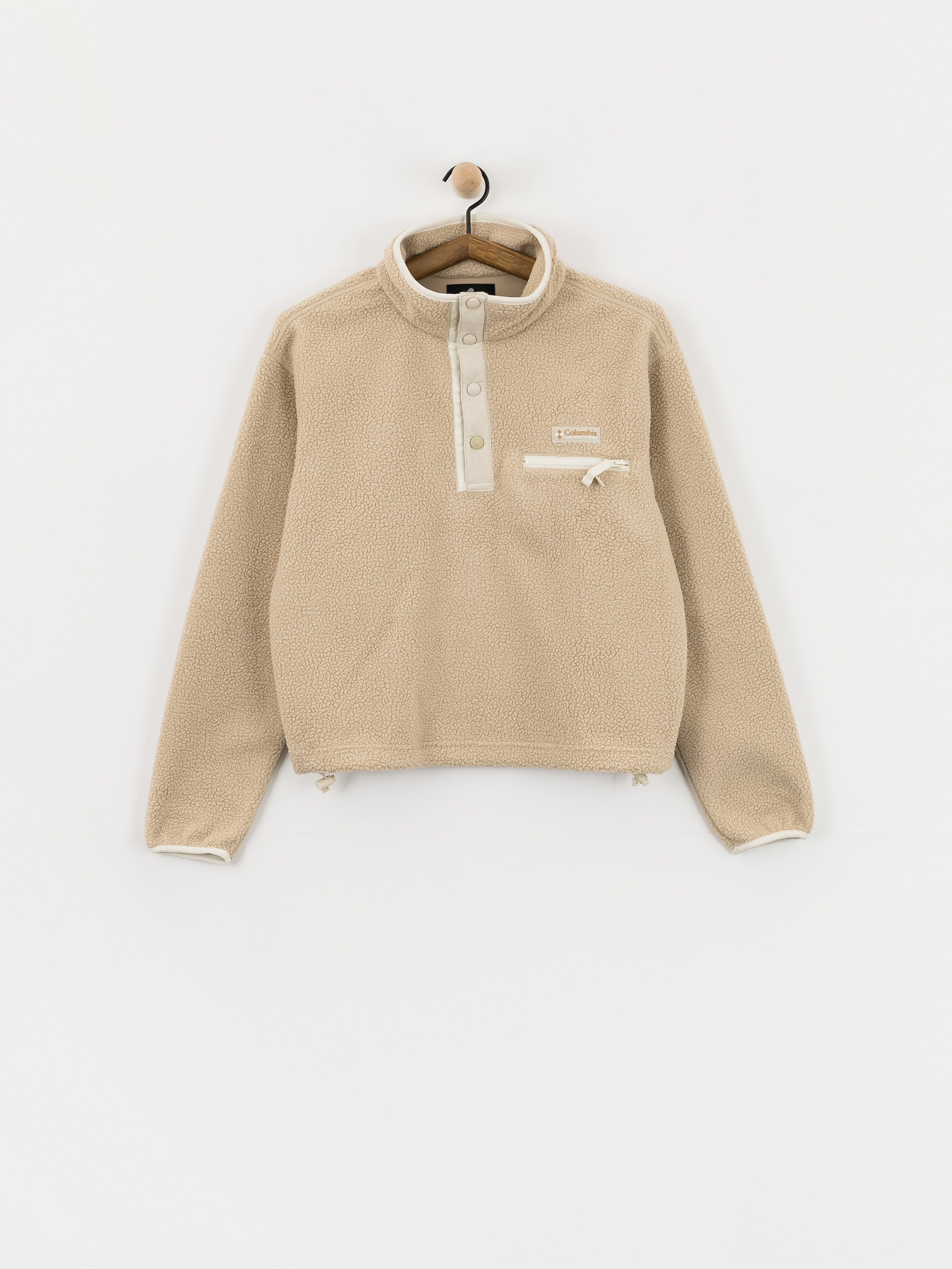 Dámský Fleecová mikina Columbia Helvetia II Cropped Half Snap (ancient fossil/dark stone/chalk)