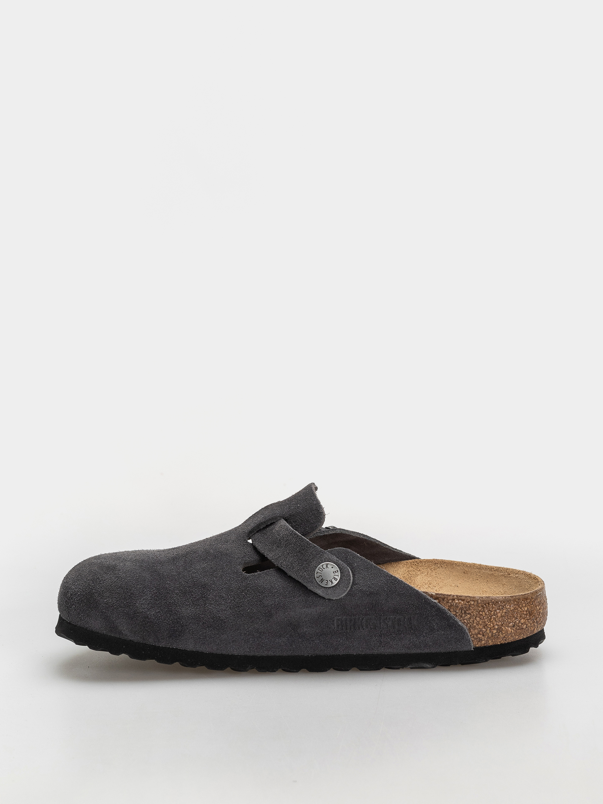 Plážovky Birkenstock Boston Suede Leather Narrow (charcoal)