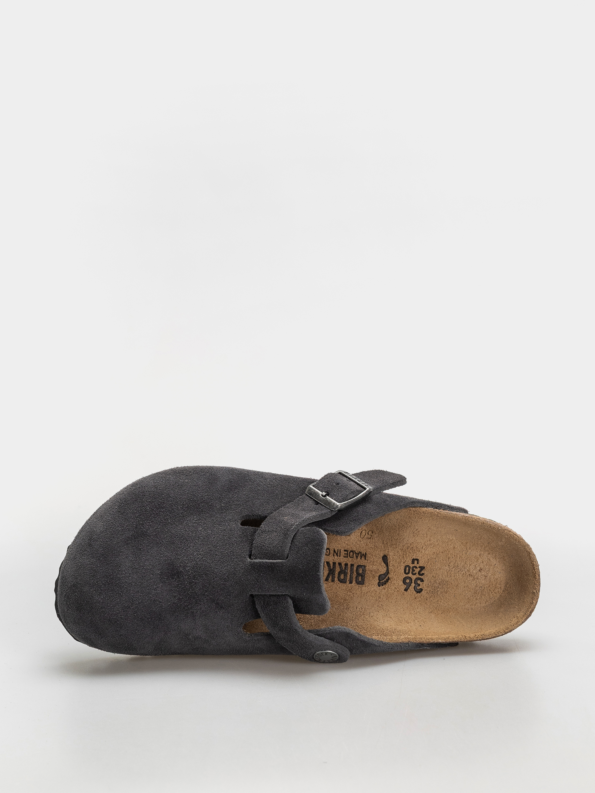 Plážovky Birkenstock Boston Suede Leather Narrow (charcoal)
