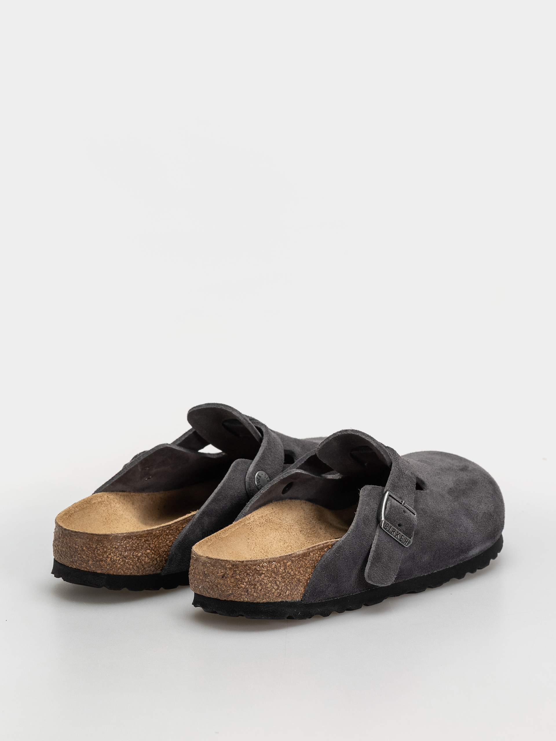 Plážovky Birkenstock Boston Suede Leather Narrow (charcoal)