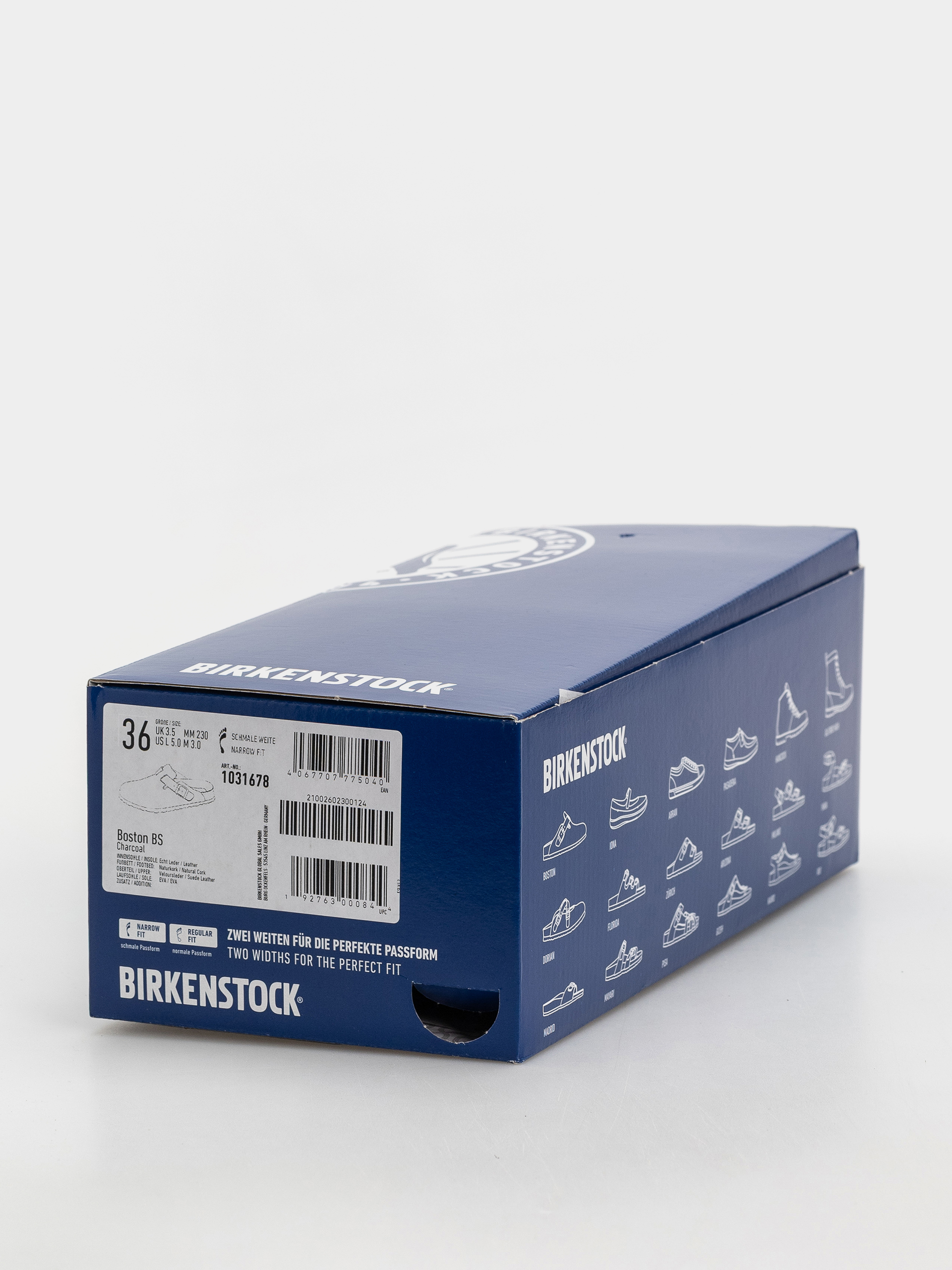 Plážovky Birkenstock Boston Suede Leather Narrow (charcoal)