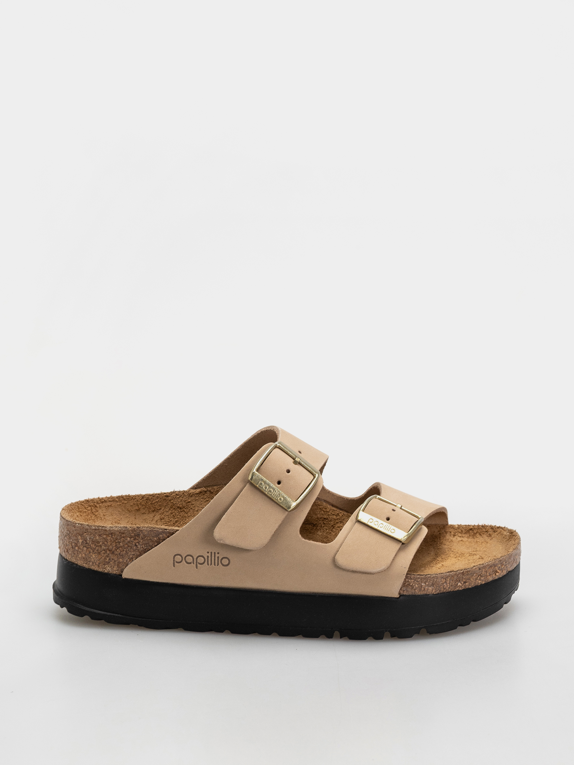 Plážovky Birkenstock Arizona Flex Platform Nubuck Leather Narrow Wmn