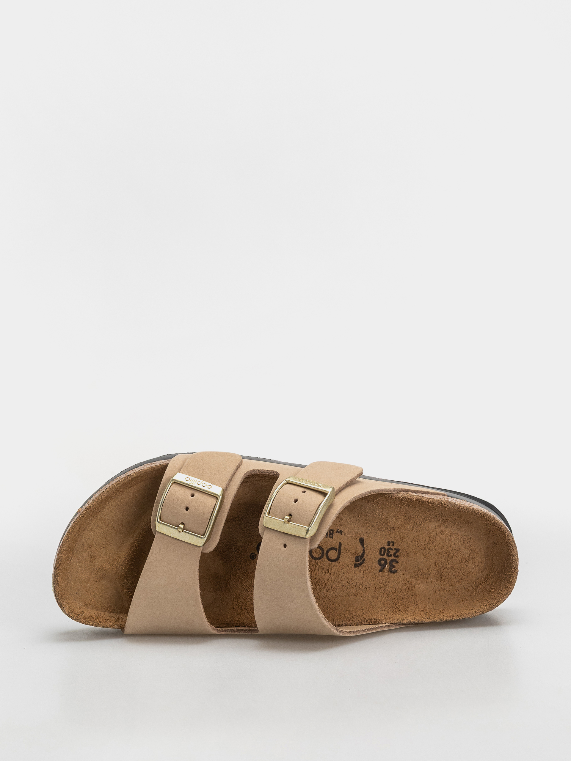 Plážovky Birkenstock Arizona Flex Platform Nubuck Leather Narrow Wmn (sandcastle)