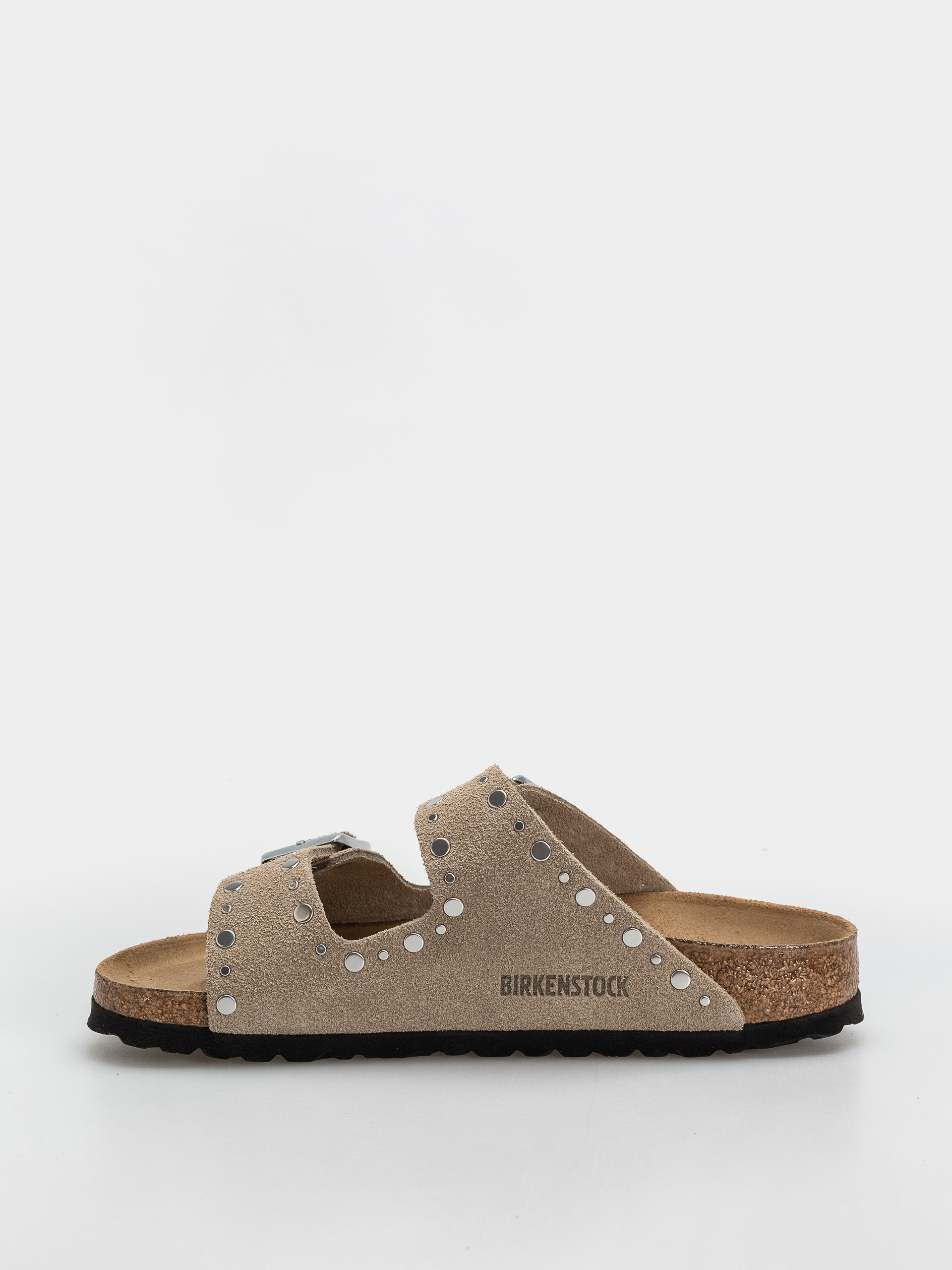 Plážovky Birkenstock Arizona Rivets Suede Leather Narrow Wmn (taupe)