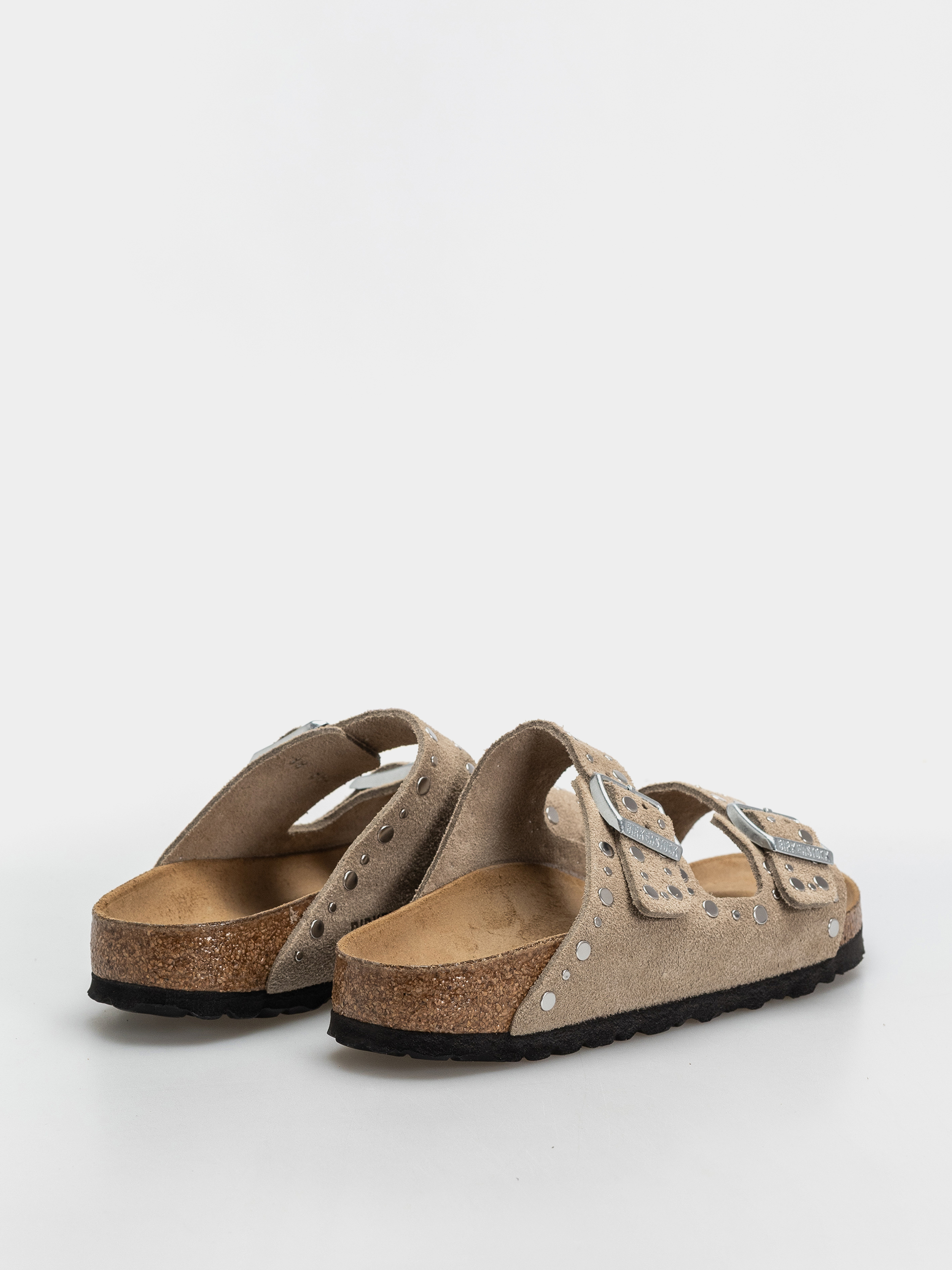Plážovky Birkenstock Arizona Rivets Suede Leather Narrow Wmn (taupe)