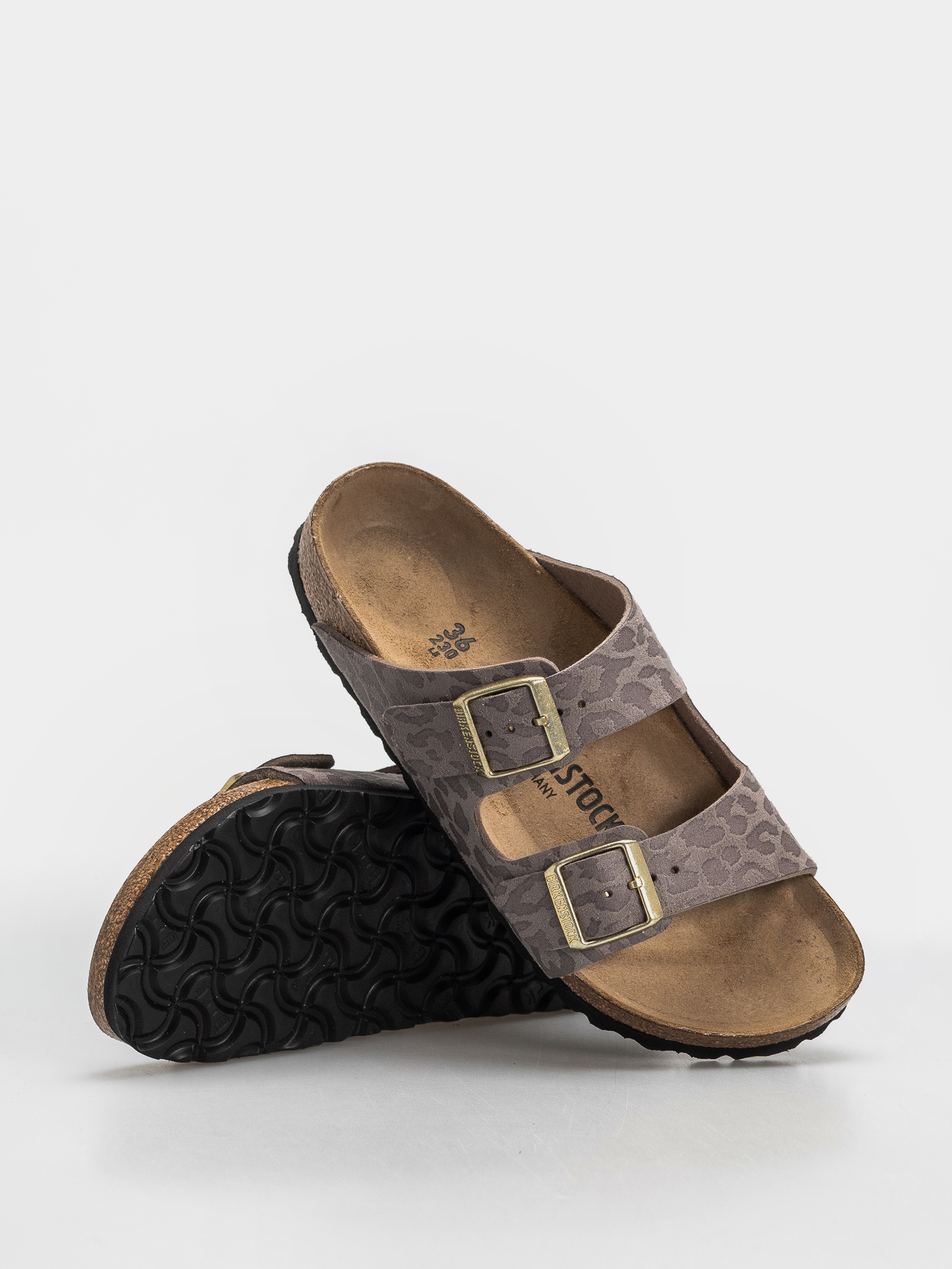 Plážovky Birkenstock Arizona Synthetics Narrow Wmn (syn leo grey taupe)