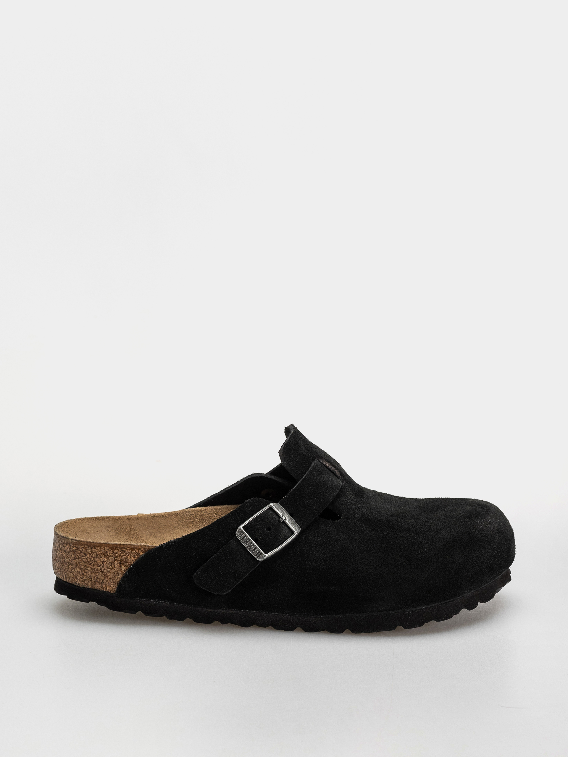 Plu00e1u017eovky Birkenstock Boston Suede Leather Regular (black)