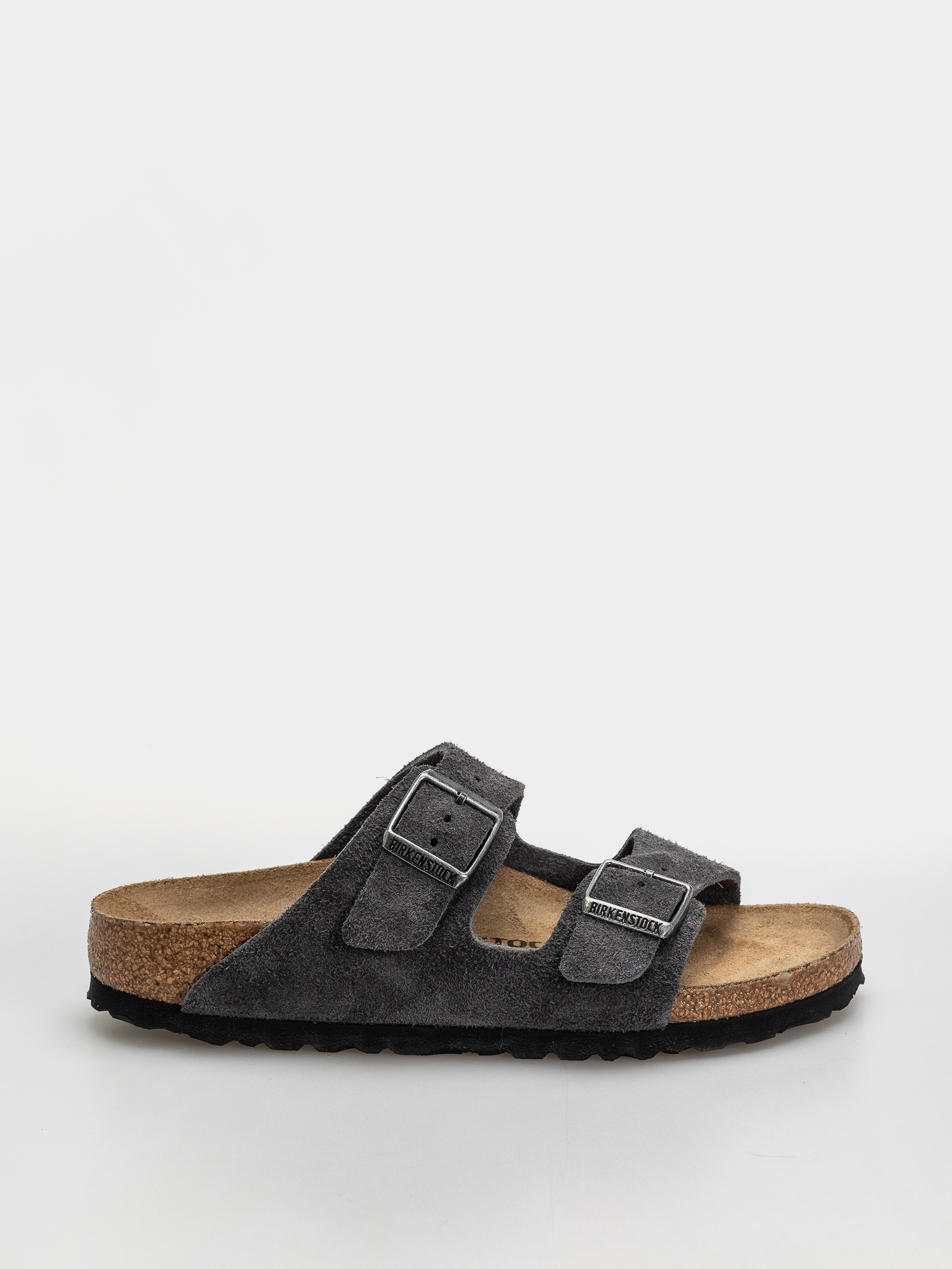 Plážovky Birkenstock Arizona Suede Leather Narrow (charcoal)