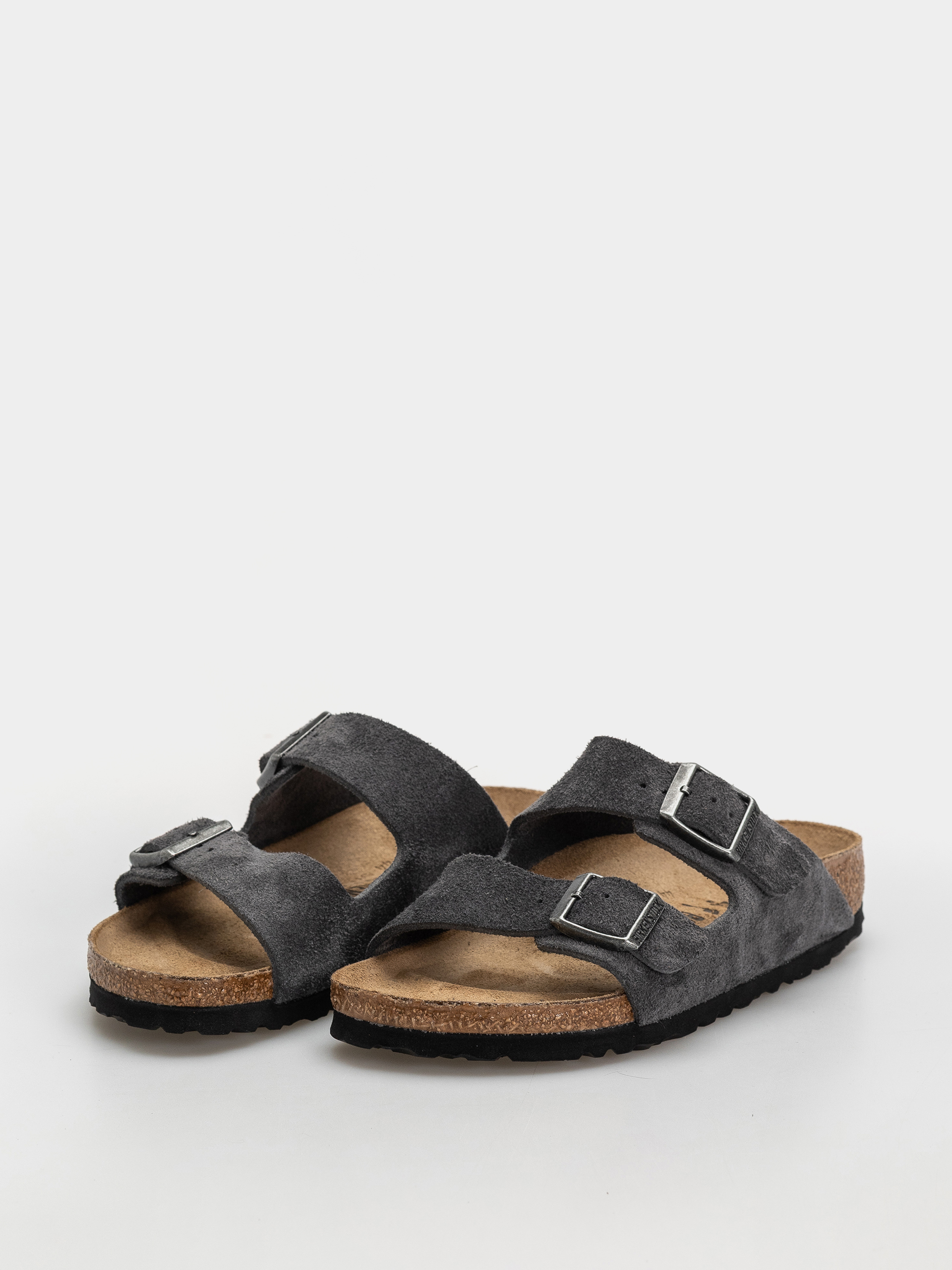 Plážovky Birkenstock Arizona Suede Leather Narrow (charcoal)