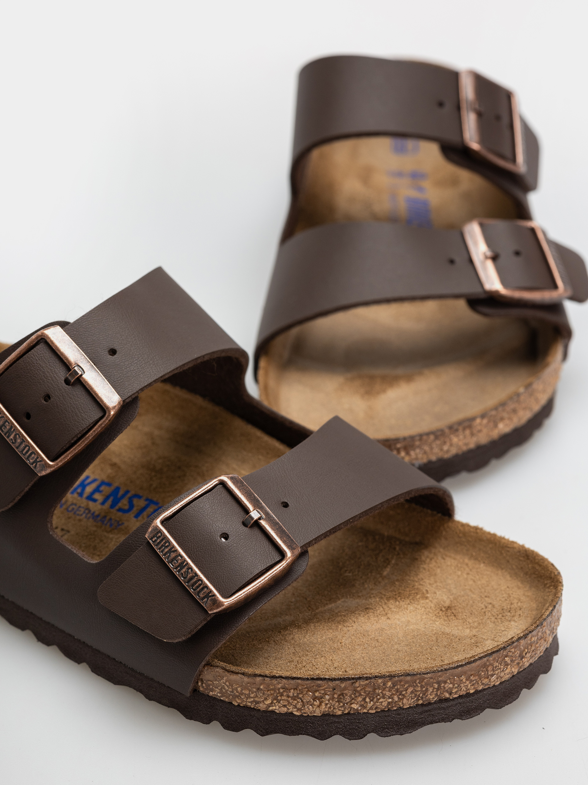 Plážovky Birkenstock Arizona Soft Footbed Birko Flor Regular (dark brown)
