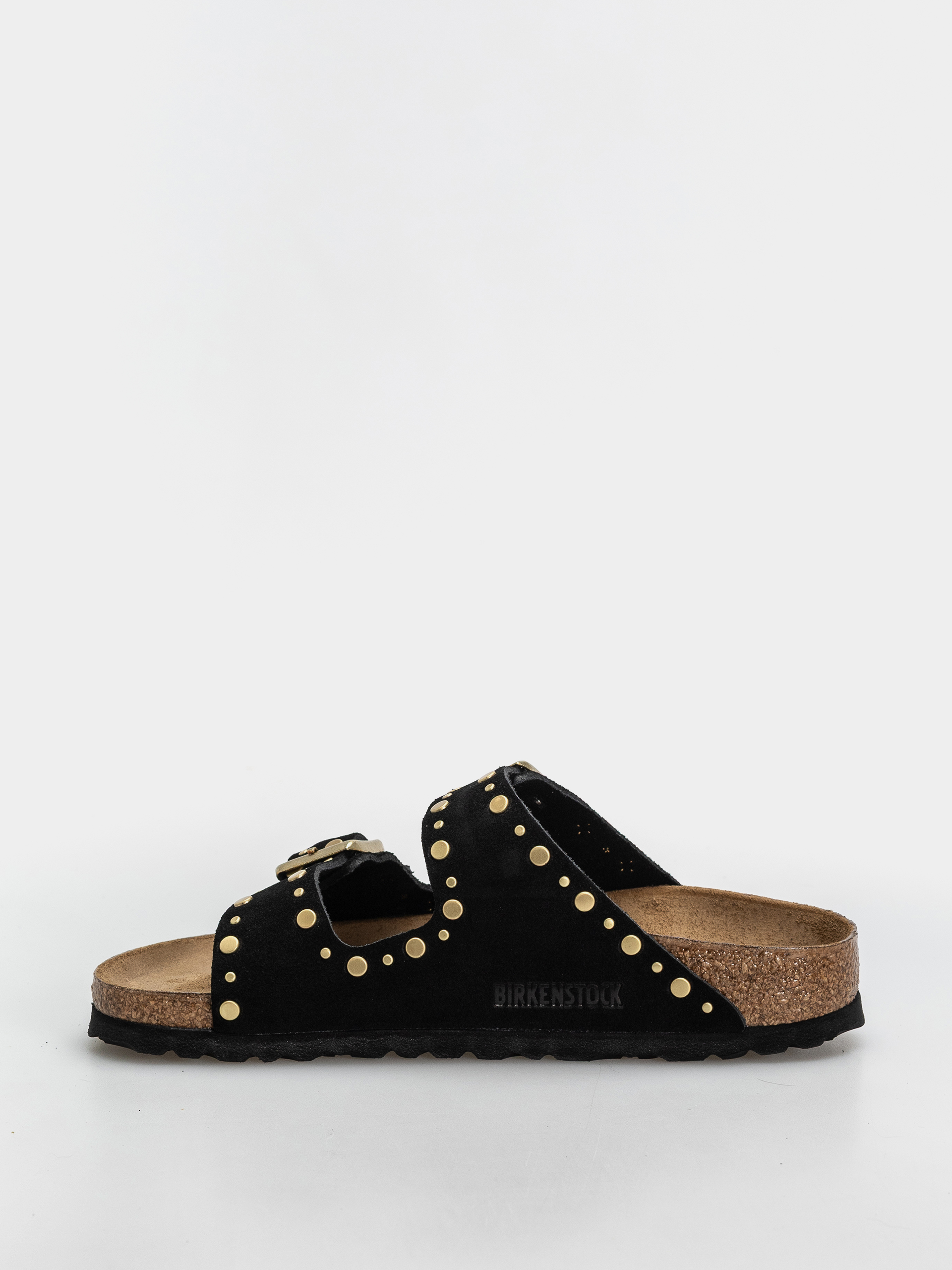 Plážovky Birkenstock Arizona Rivets Suede Leather Narrow Wmn (black)