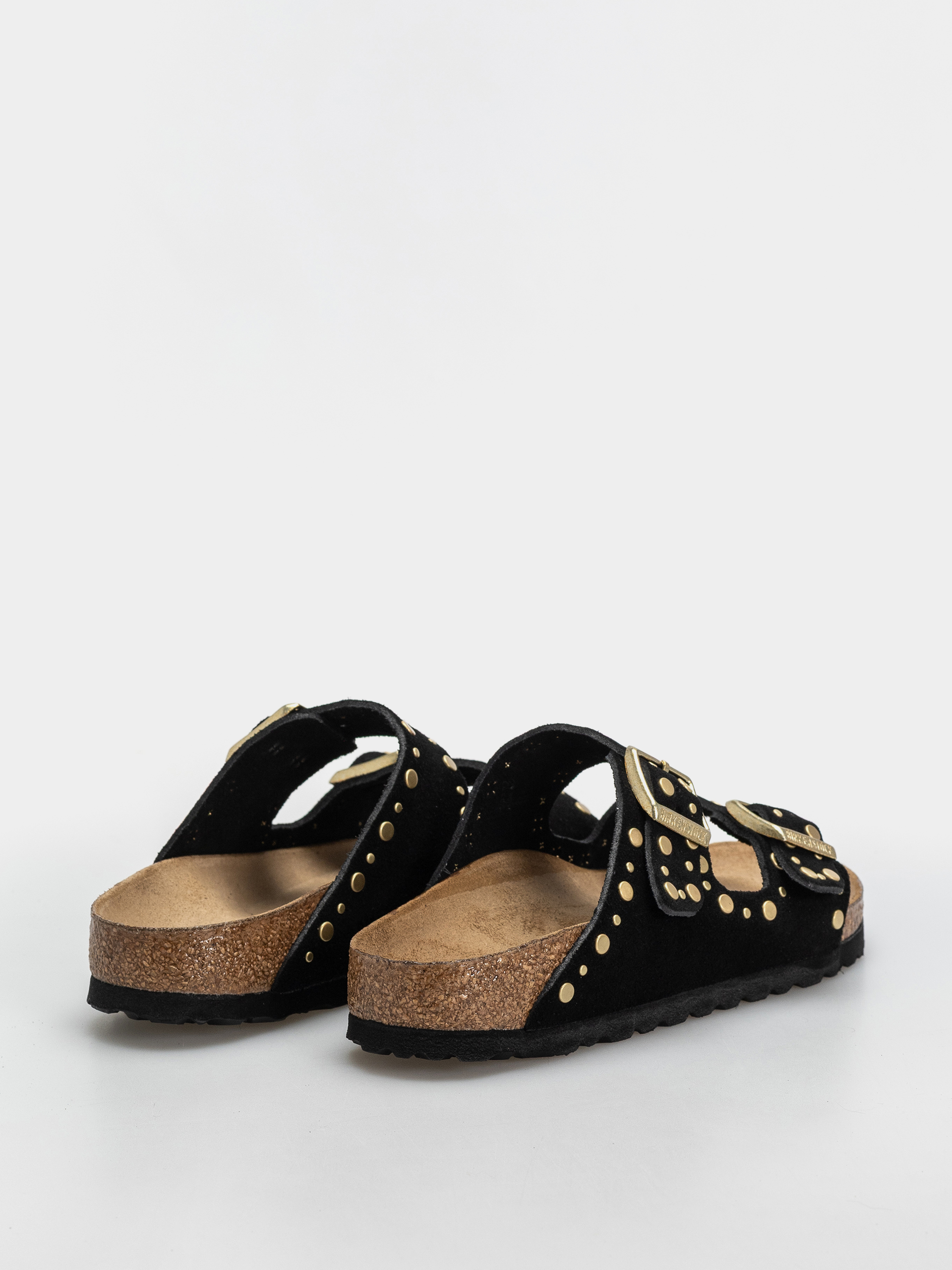 Plážovky Birkenstock Arizona Rivets Suede Leather Narrow Wmn (black)