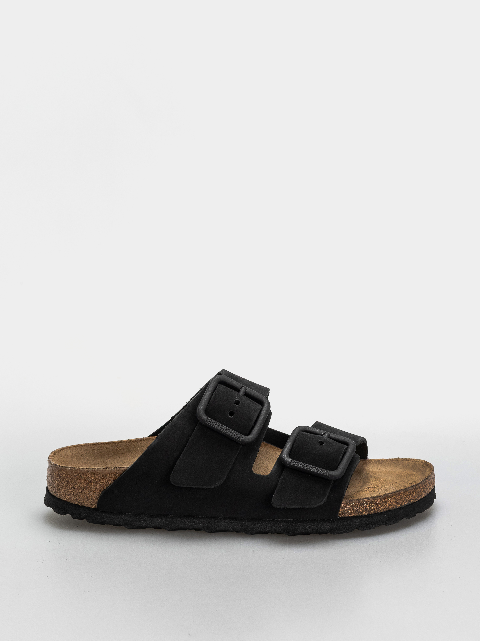 Plážovky Birkenstock Arizona Wire Buckle Nubuck Leather Narrow (black)