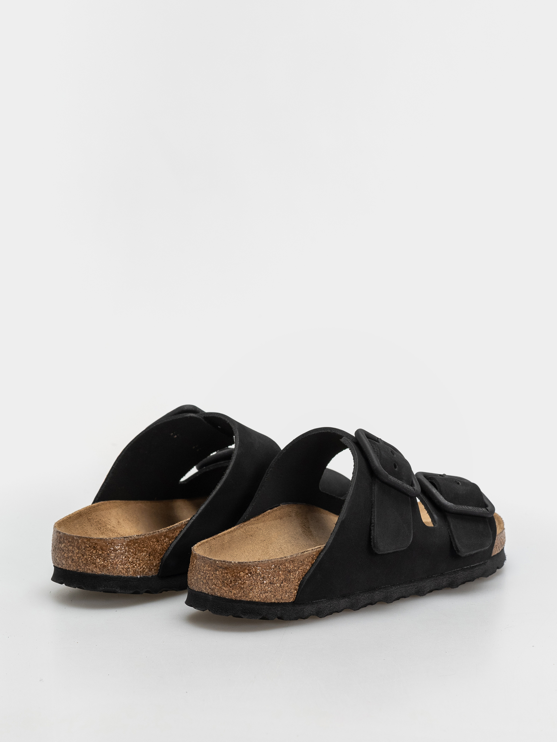 Plážovky Birkenstock Arizona Wire Buckle Nubuck Leather Narrow (black)