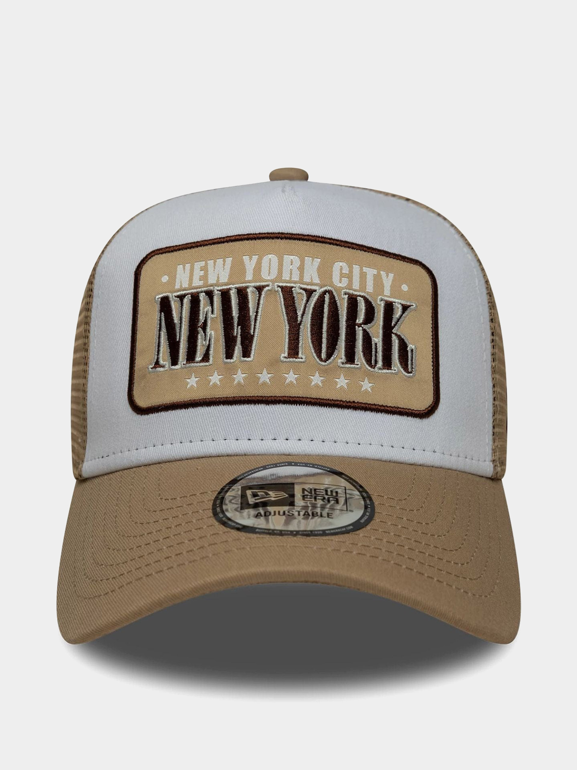 Kšiltovka  New Era Location Patch Trucker (camel/white)