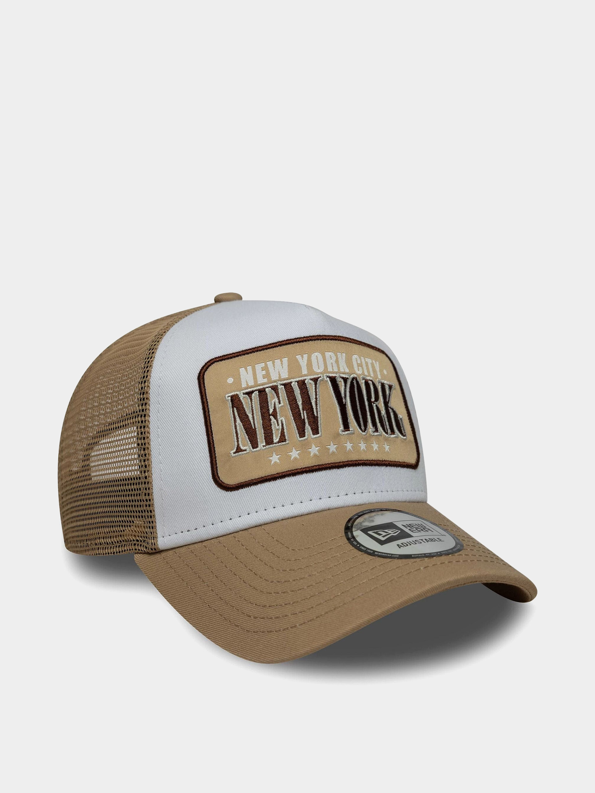 Kšiltovka  New Era Location Patch Trucker (camel/white)