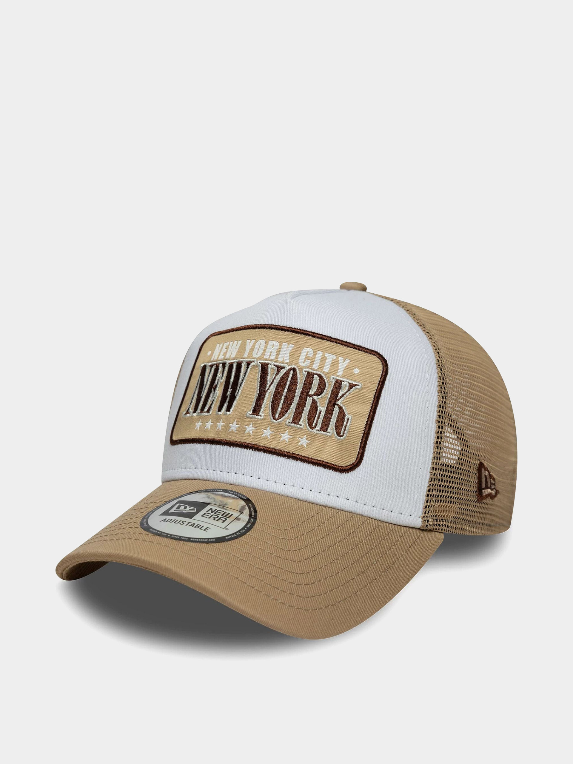 Kšiltovka  New Era Location Patch Trucker (camel/white)