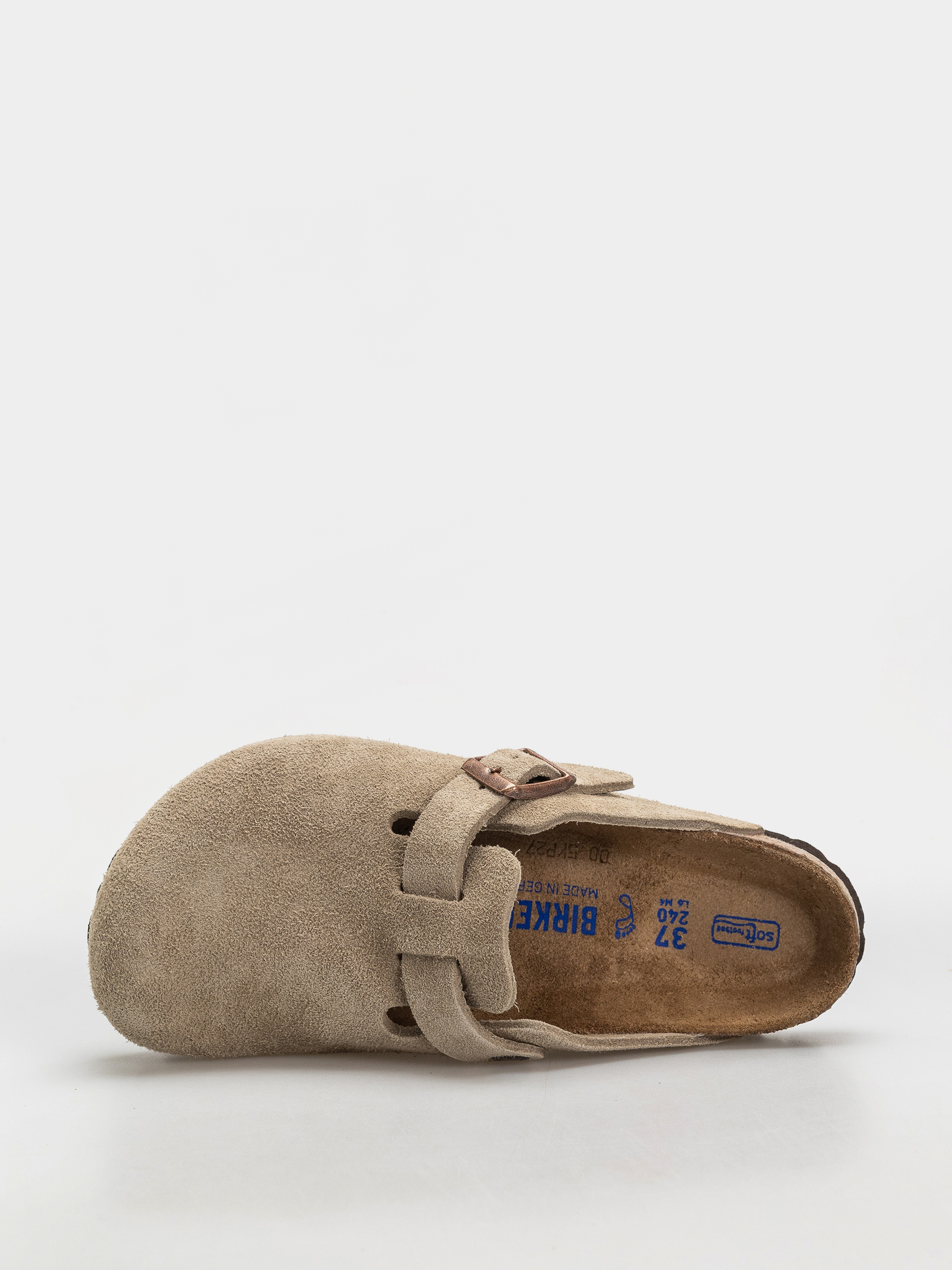 Plážovky Birkenstock Boston SFB Suede Leather Regular (taupe)