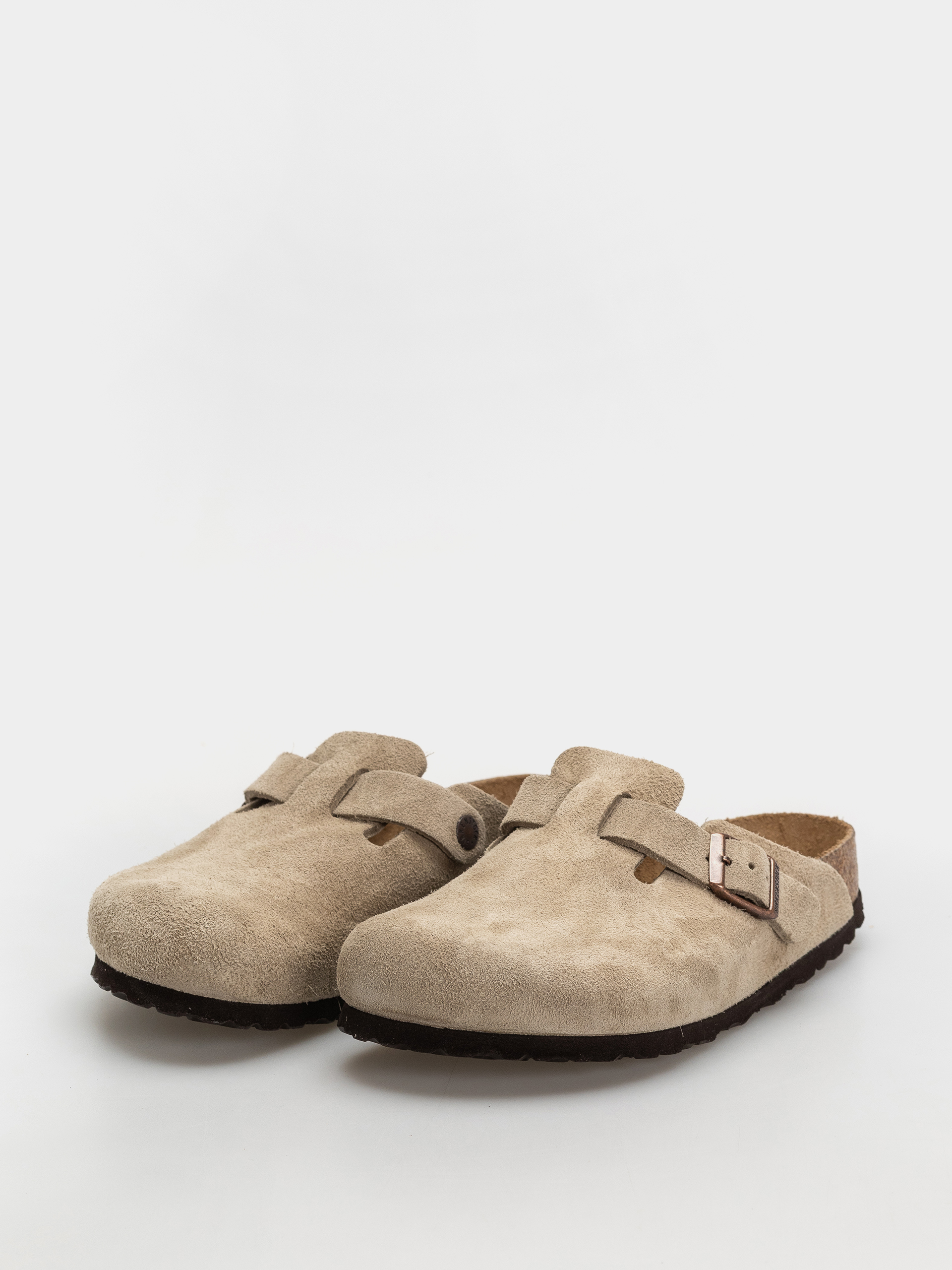 Plážovky Birkenstock Boston SFB Suede Leather Regular (taupe)