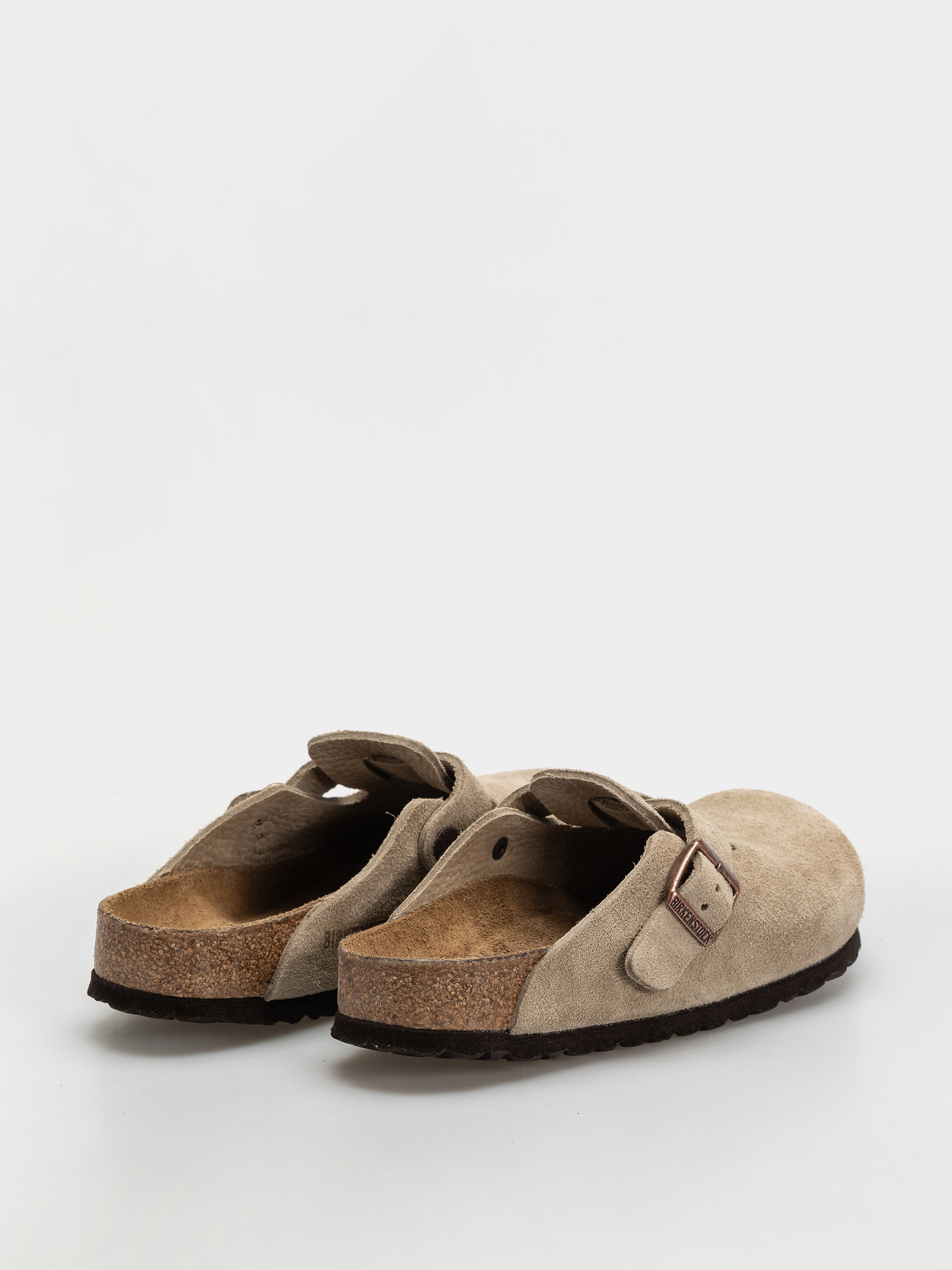 Plážovky Birkenstock Boston SFB Suede Leather Regular (taupe)