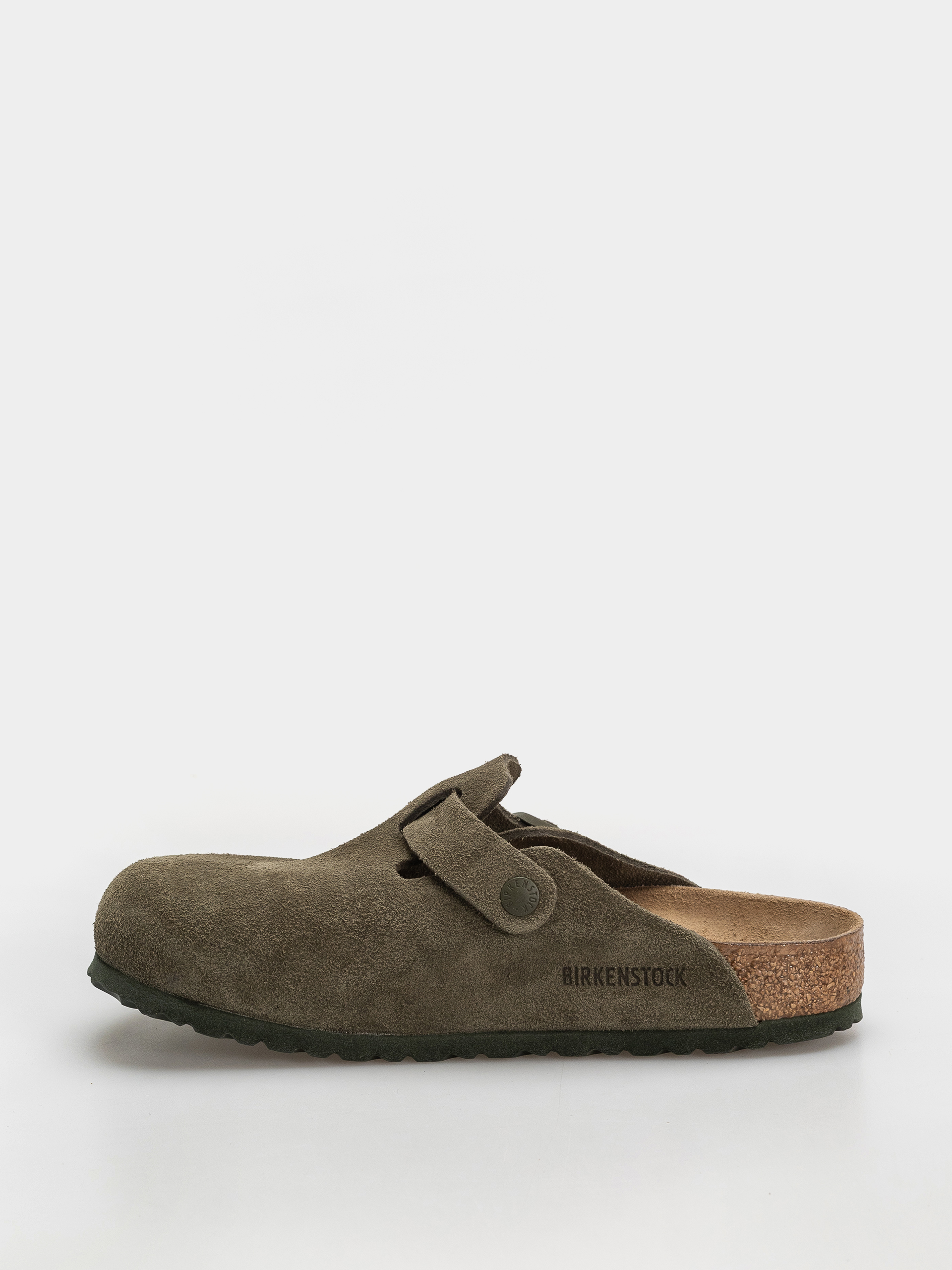 Plážovky Birkenstock Boston Suede Leather Regular (thyme)