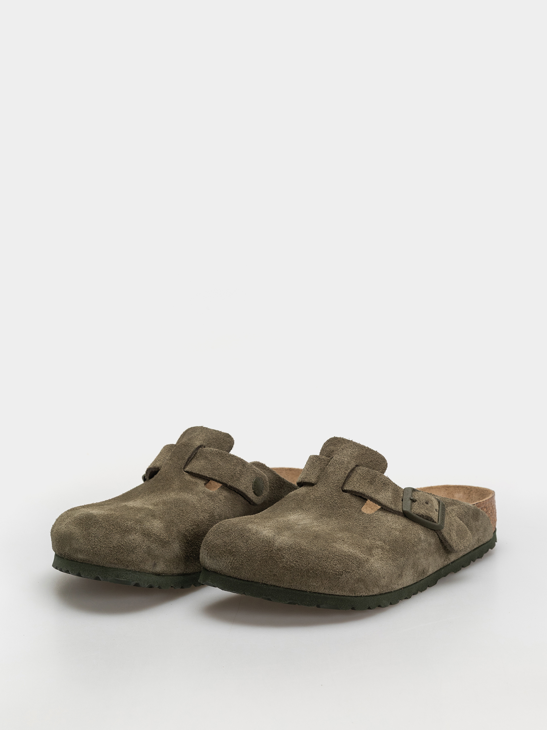 Plážovky Birkenstock Boston Suede Leather Regular (thyme)