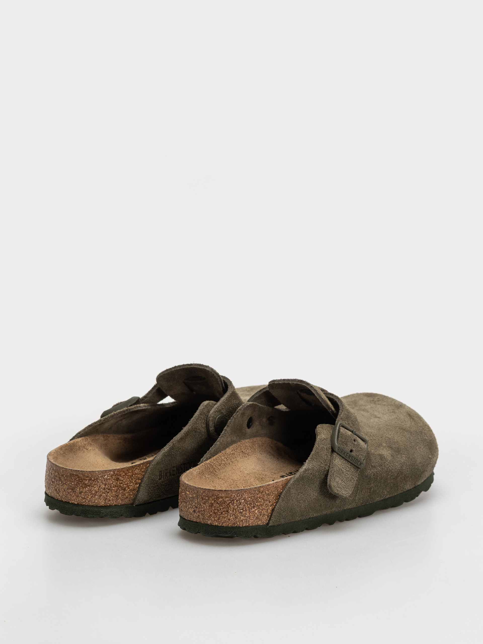 Plážovky Birkenstock Boston Suede Leather Regular (thyme)