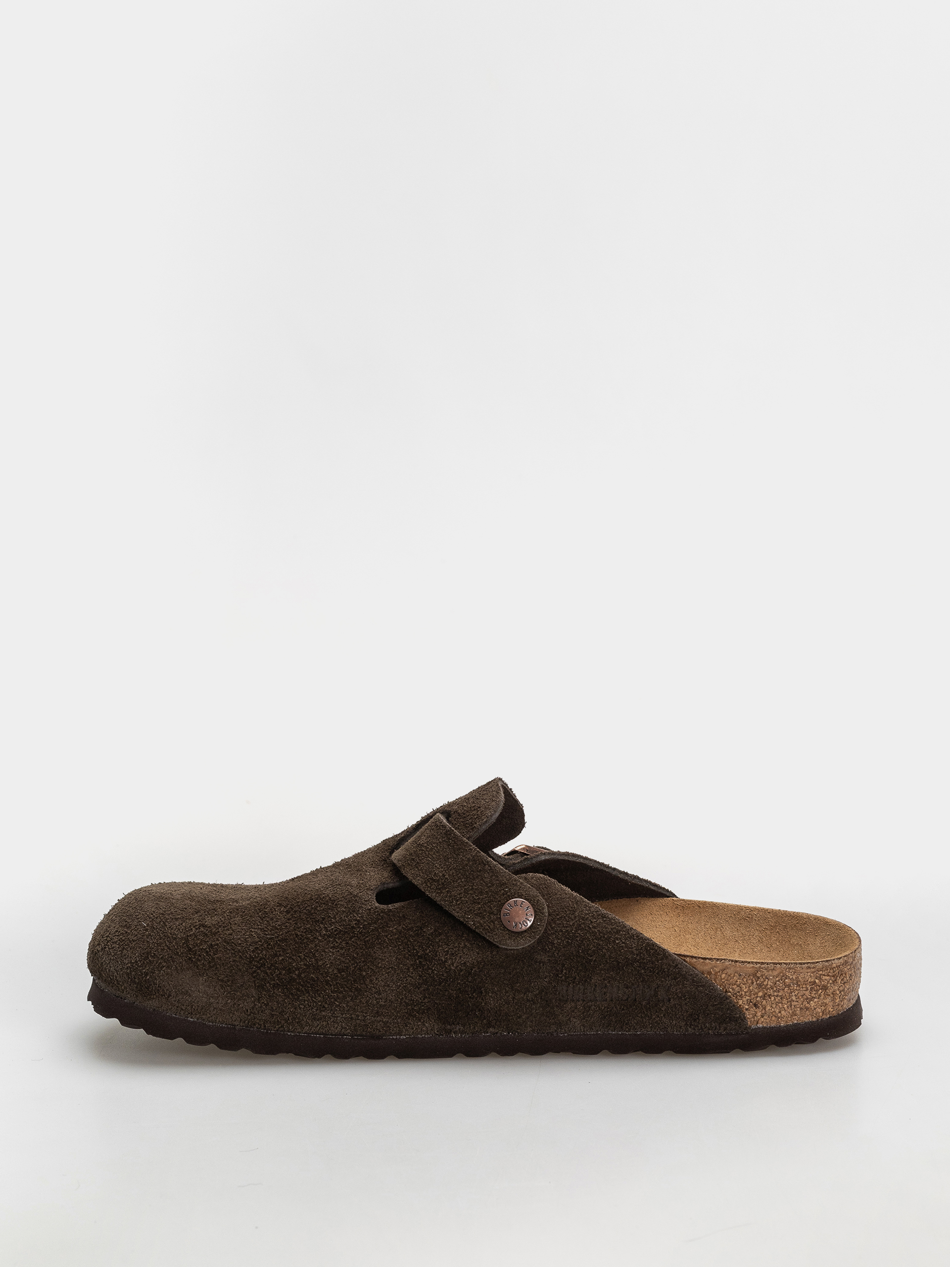 Plážovky Birkenstock Boston Suede Leather Narrow (mocca)