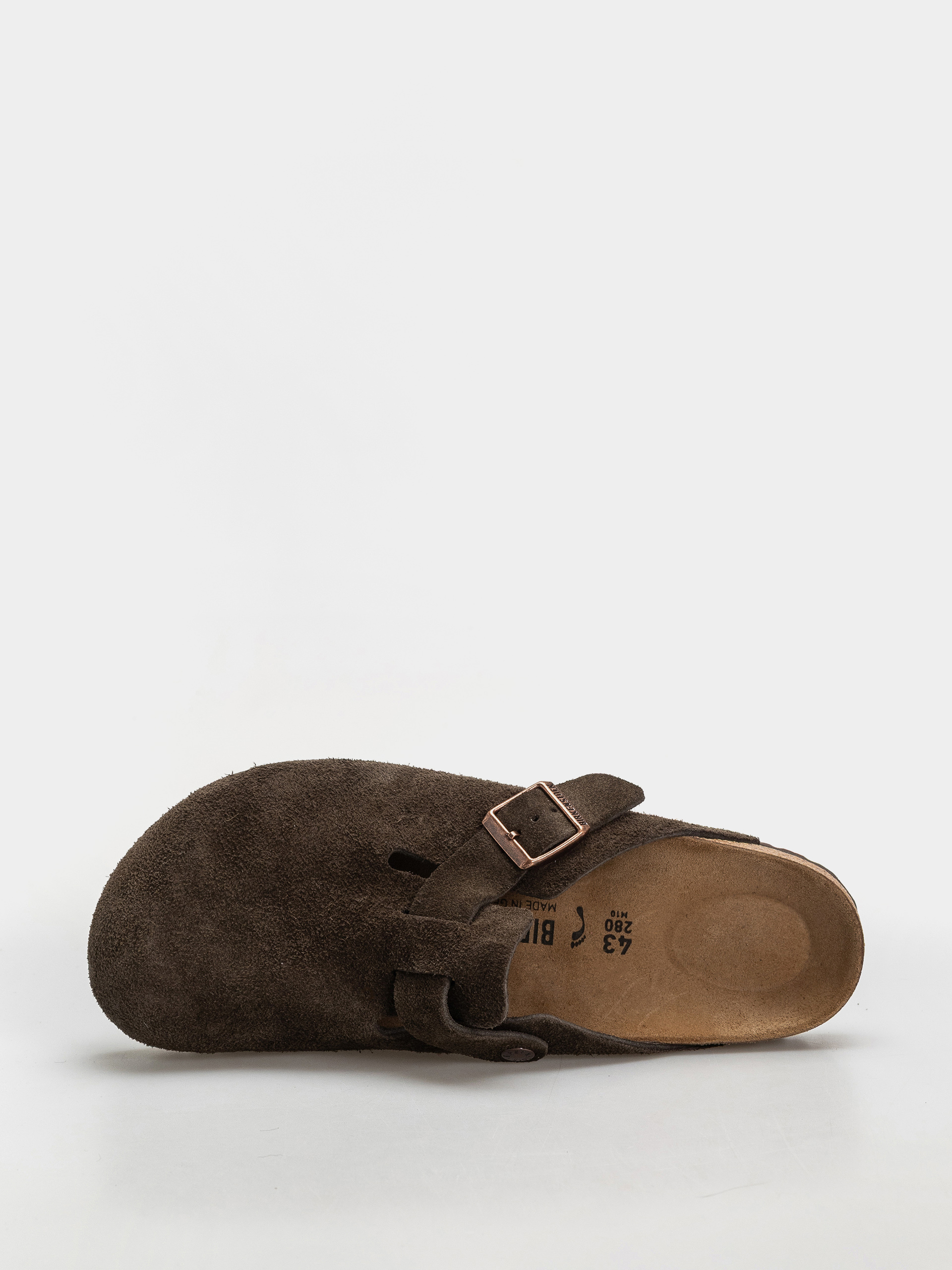 Plážovky Birkenstock Boston Suede Leather Narrow (mocca)