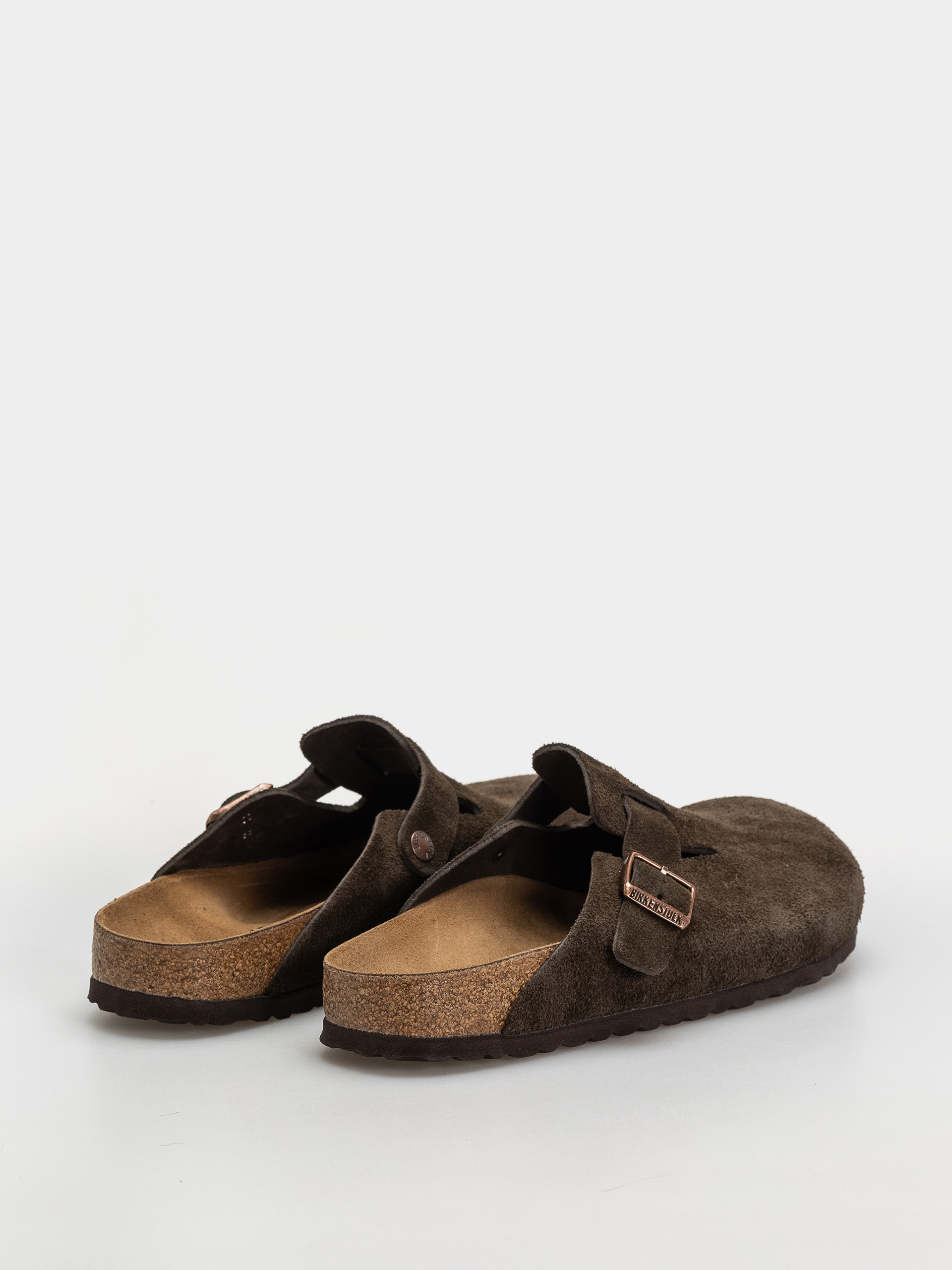 Plážovky Birkenstock Boston Suede Leather Narrow (mocca)