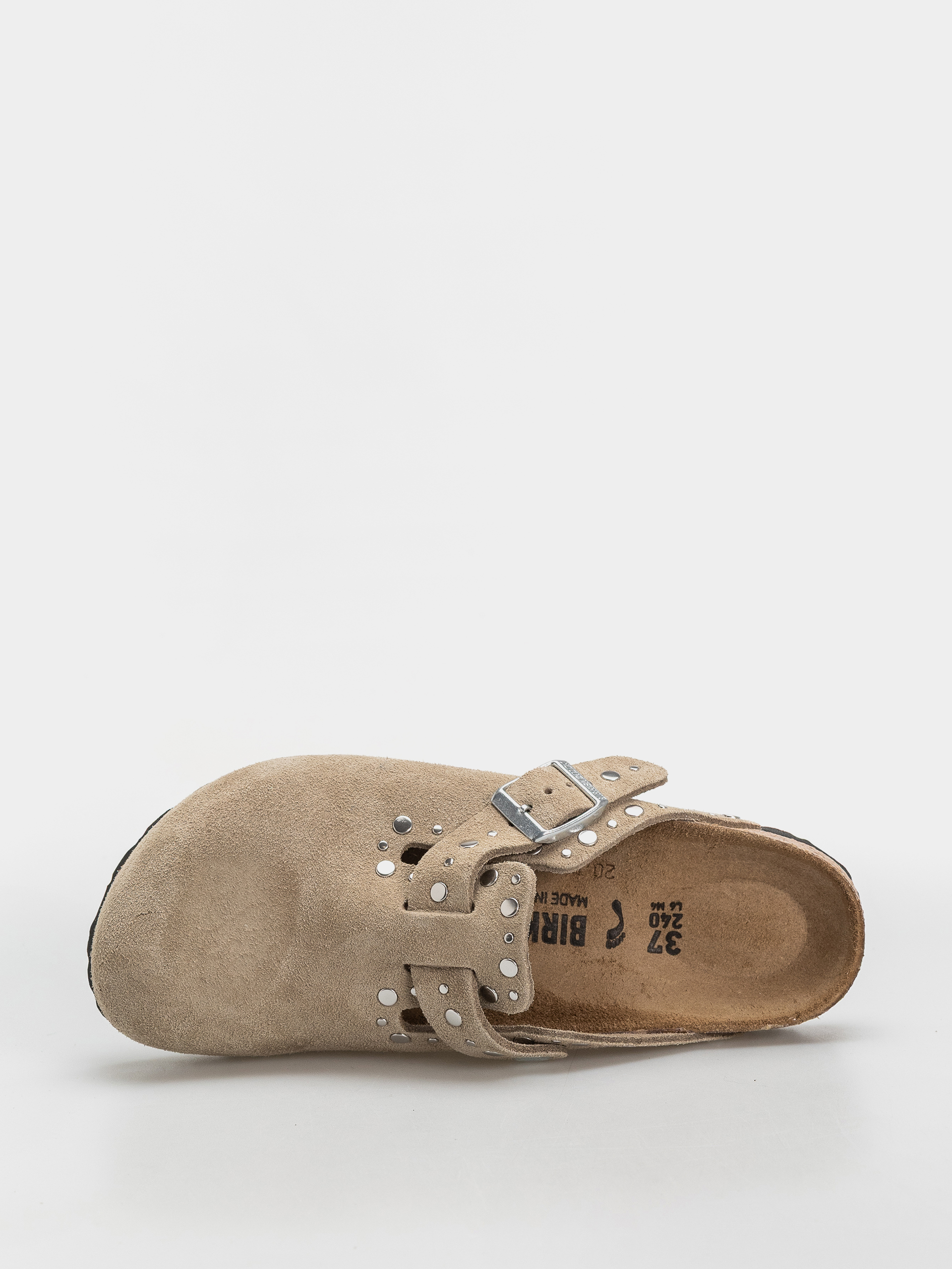 Plážovky Birkenstock Boston Rivets Suede Leather Narrow Wmn (taupe)
