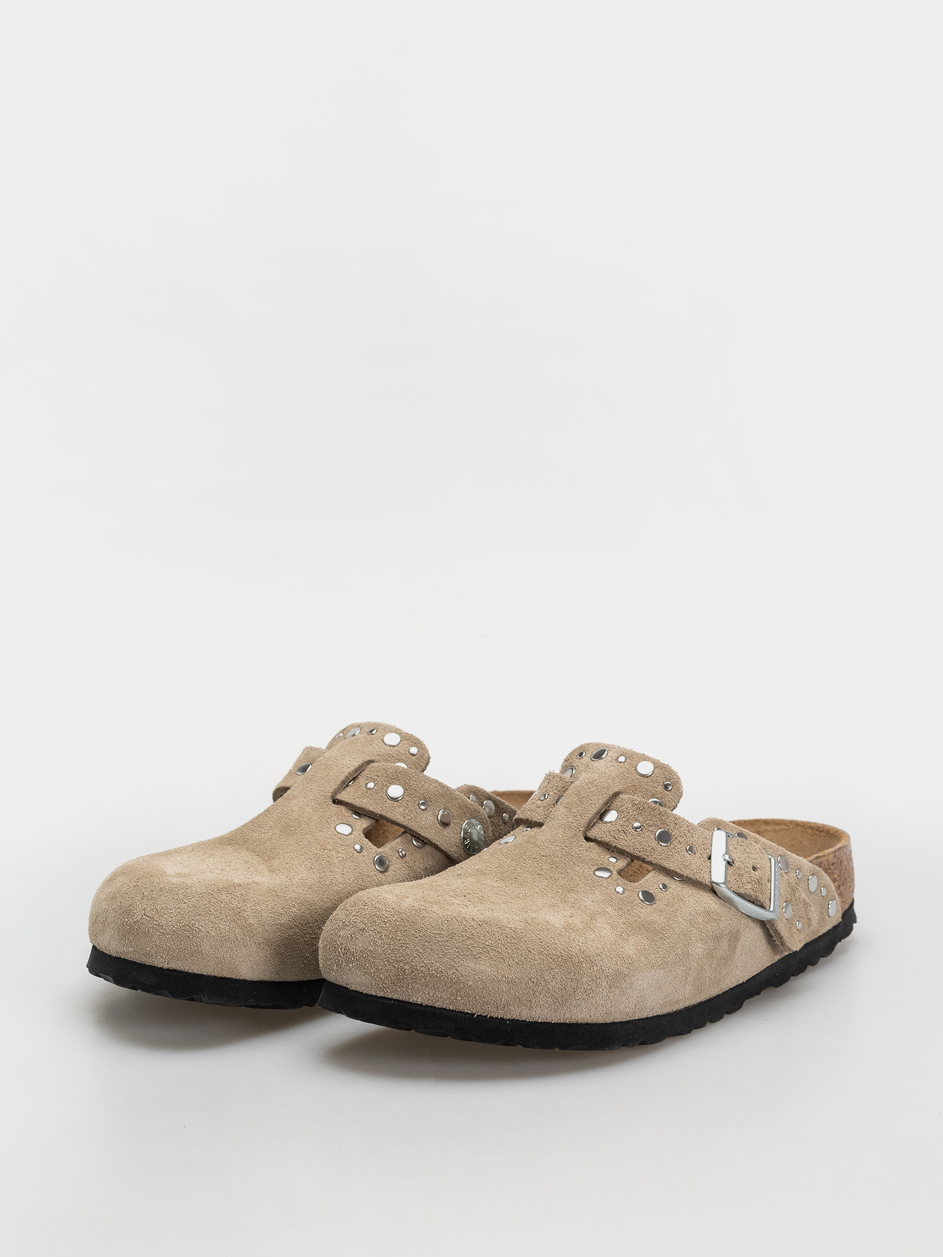 Plážovky Birkenstock Boston Rivets Suede Leather Narrow Wmn (taupe)