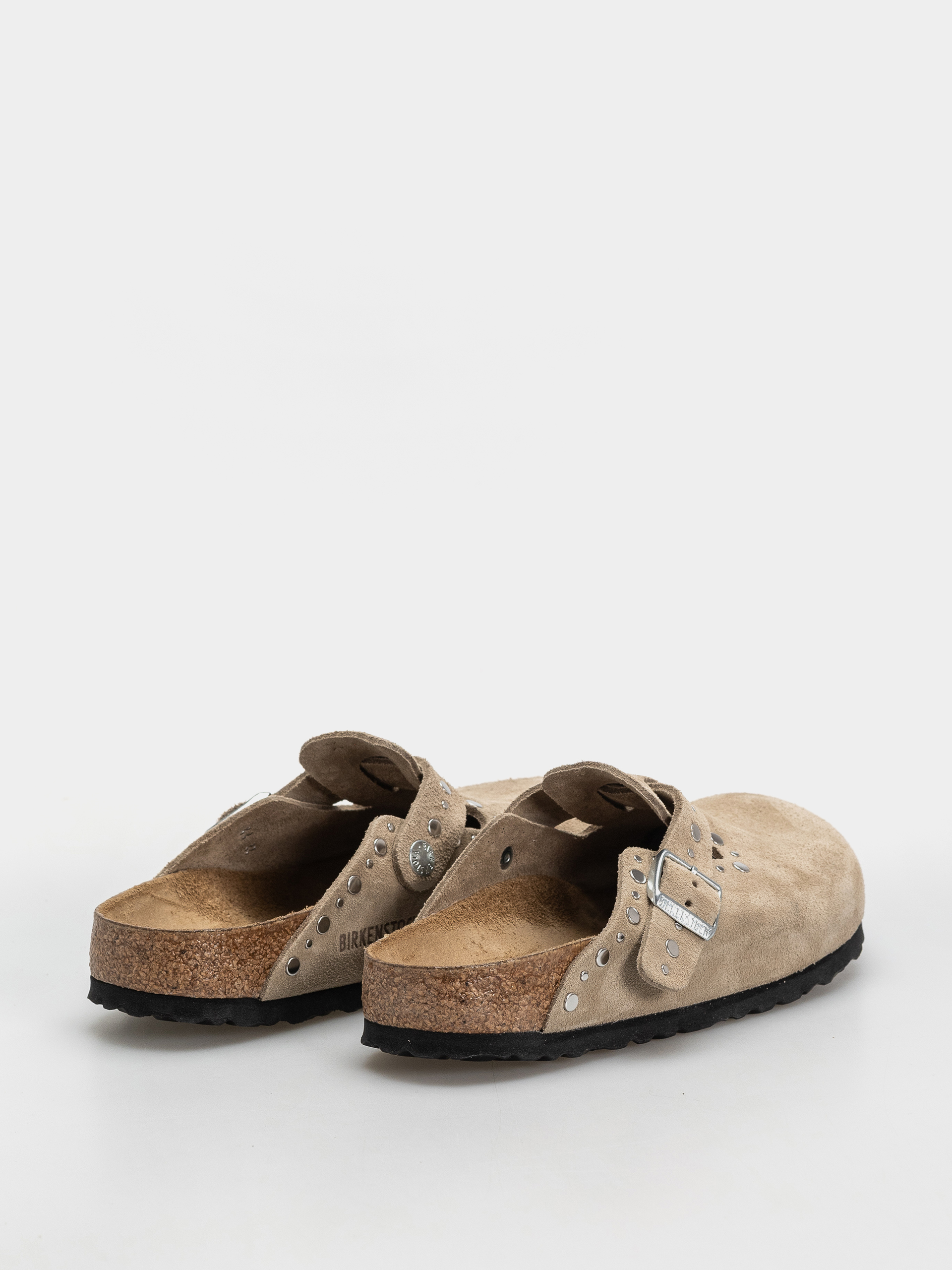 Plážovky Birkenstock Boston Rivets Suede Leather Narrow Wmn (taupe)