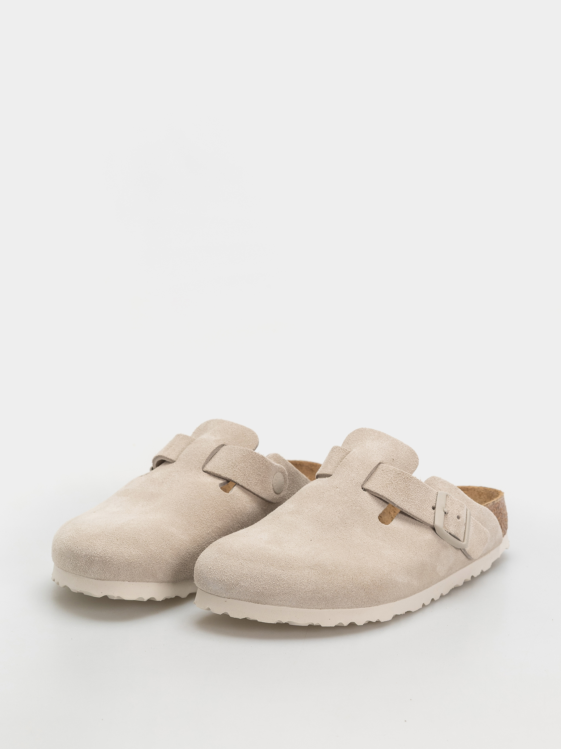 Plážovky Birkenstock Boston Suede Leather Narrow (oyster)
