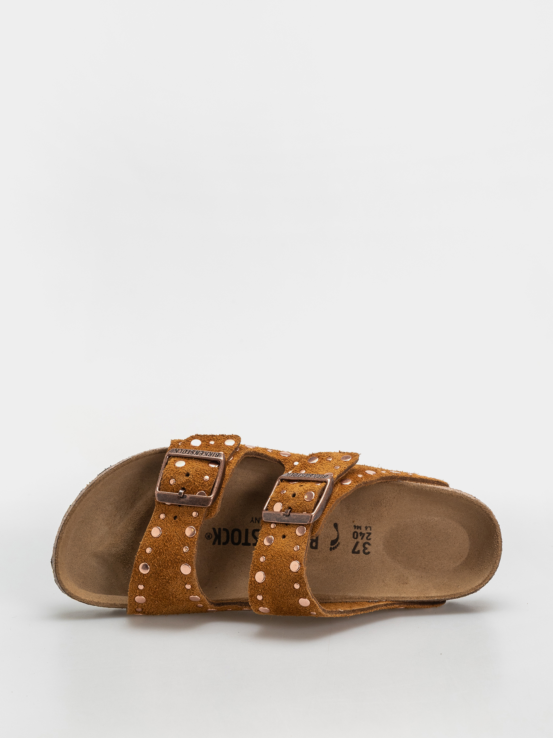 Plážovky Birkenstock Arizona Rivets Suede Leather Narrow Wmn (mink)