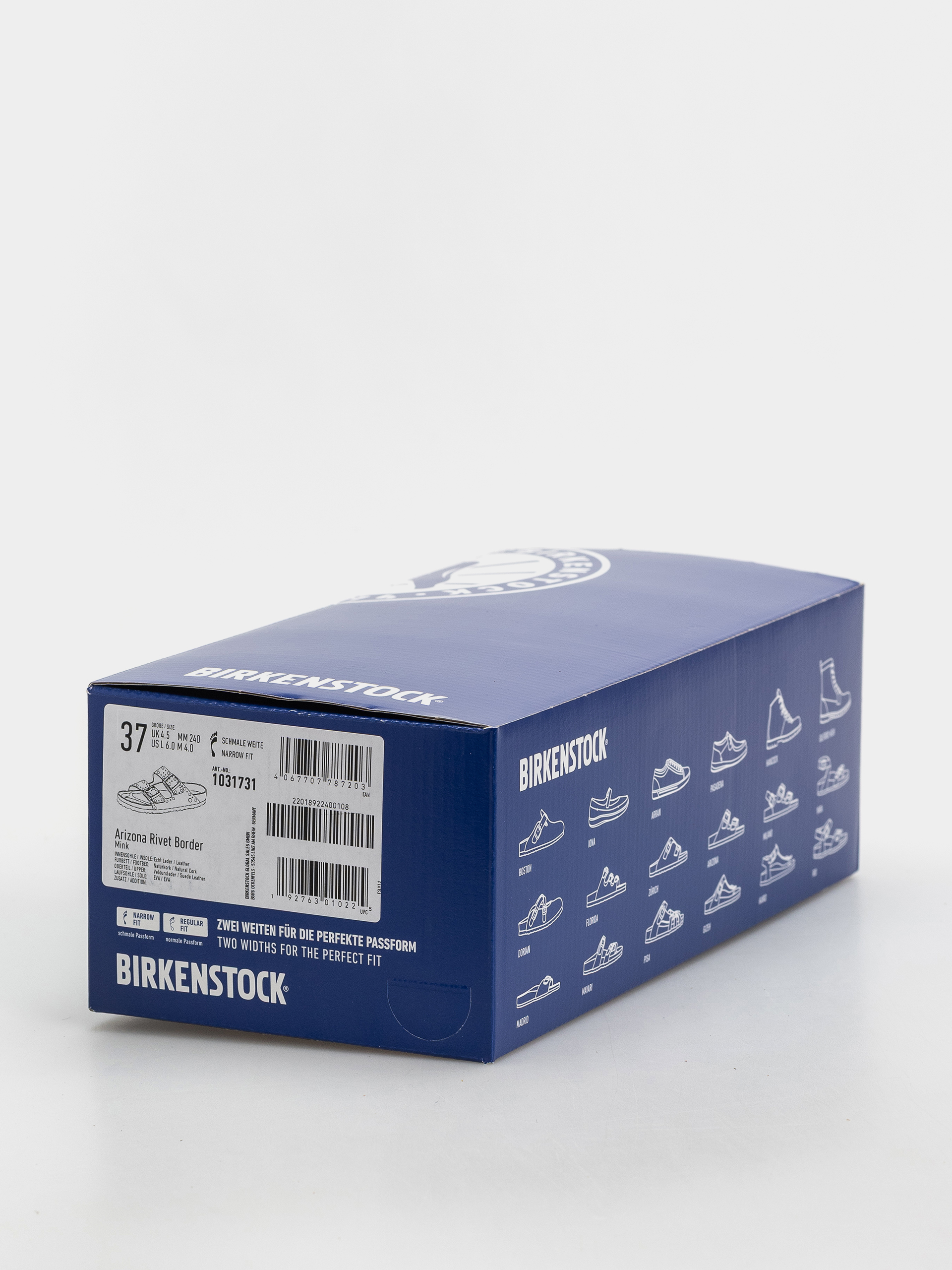 Plážovky Birkenstock Arizona Rivets Suede Leather Narrow Wmn (mink)