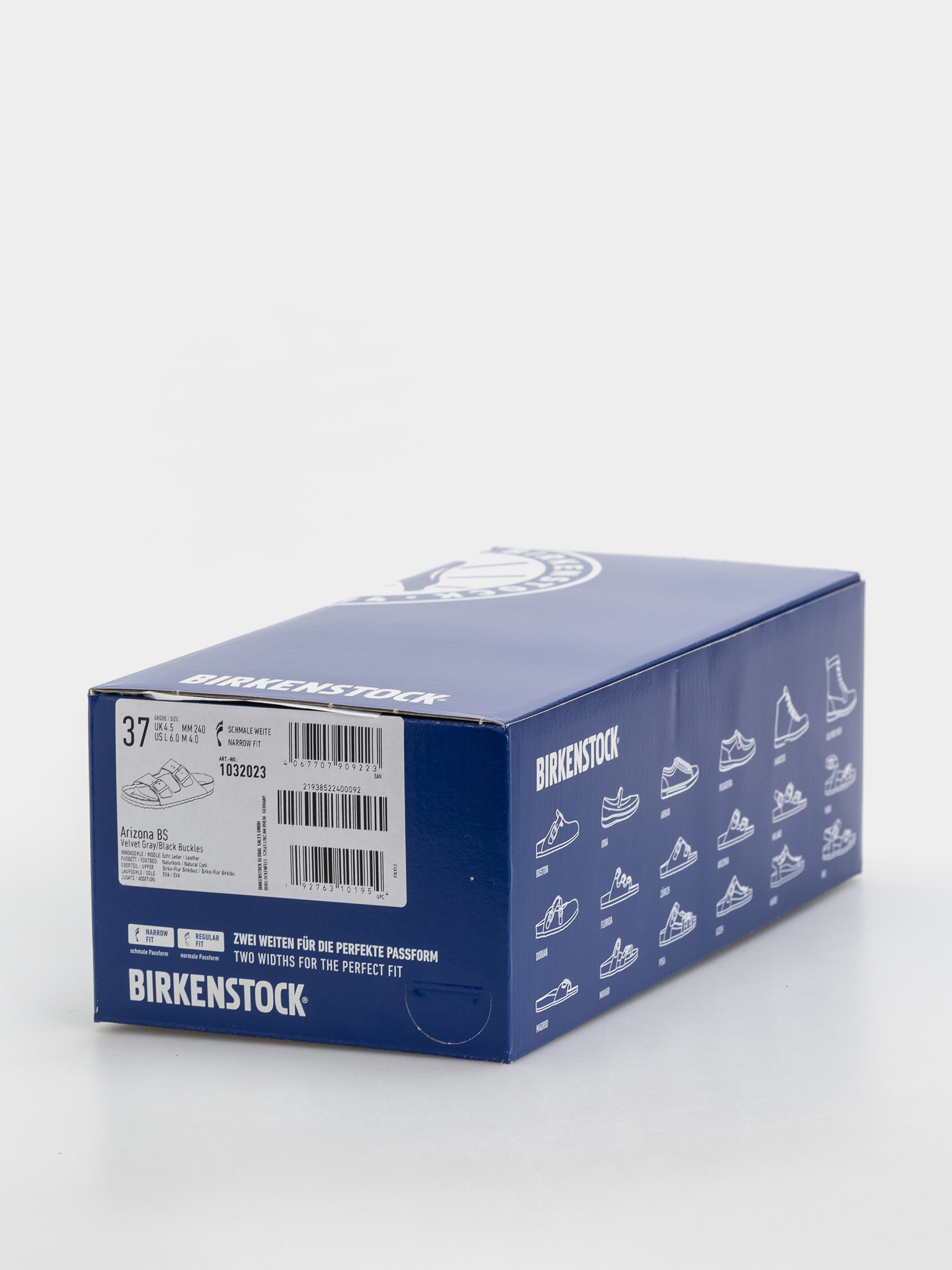 Plážovky Birkenstock Arizona Birkibuc Narrow (velvet gray/black)