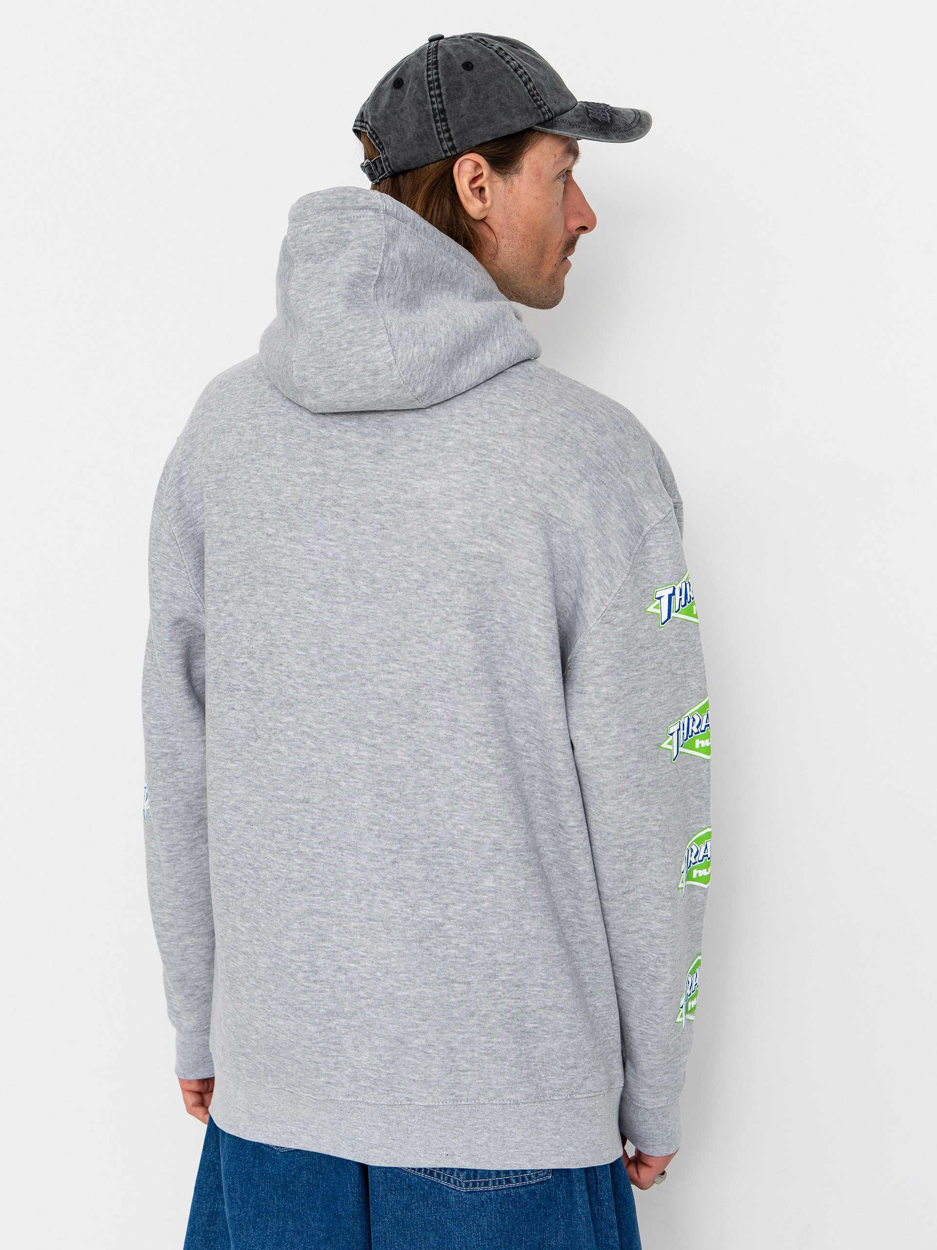 Mikina s kapucí HUF X Thrasher Logo HD (heather grey)