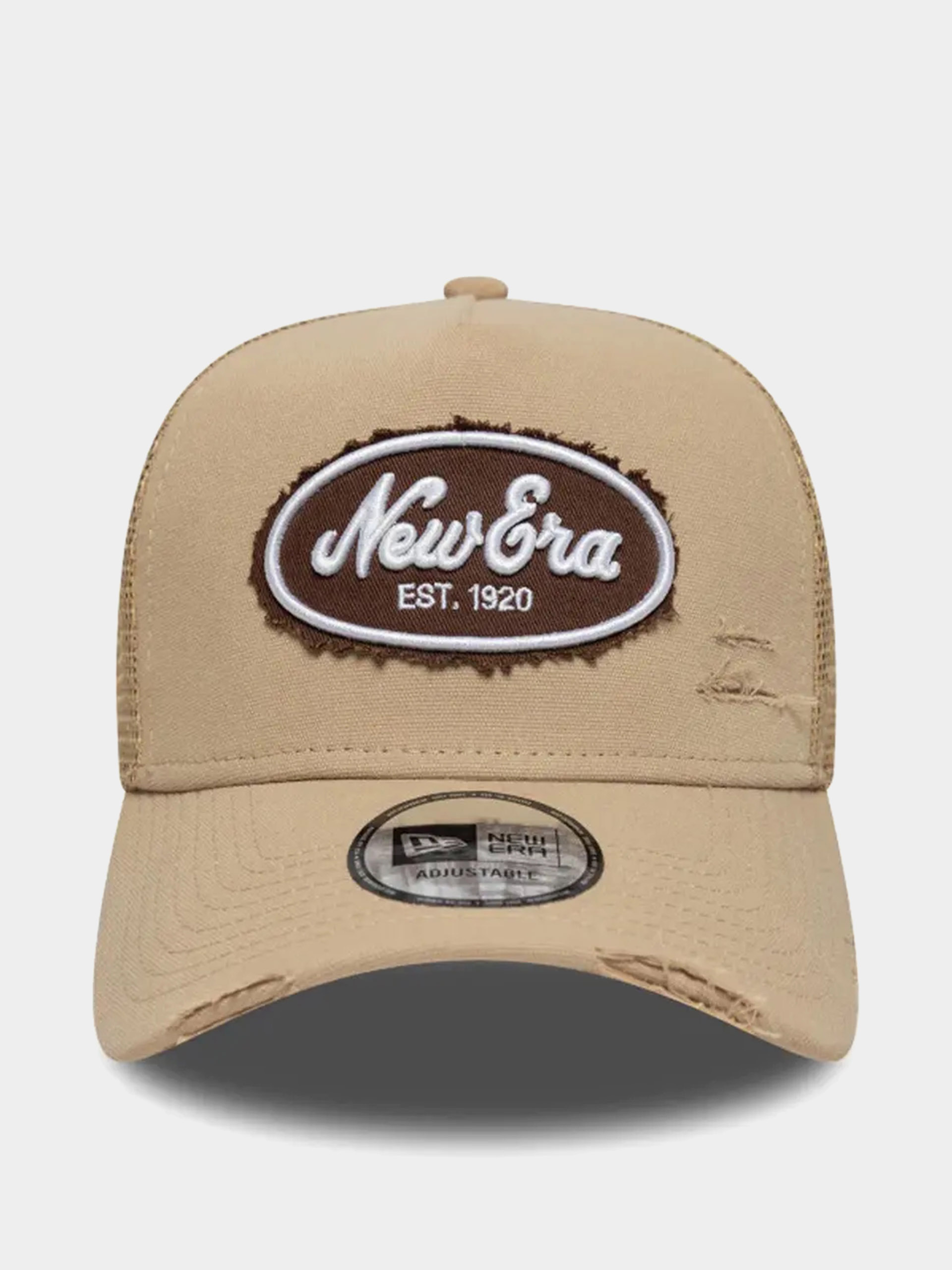 Kšiltovka  New Era Oval Canvas Distress Trucker (camel)