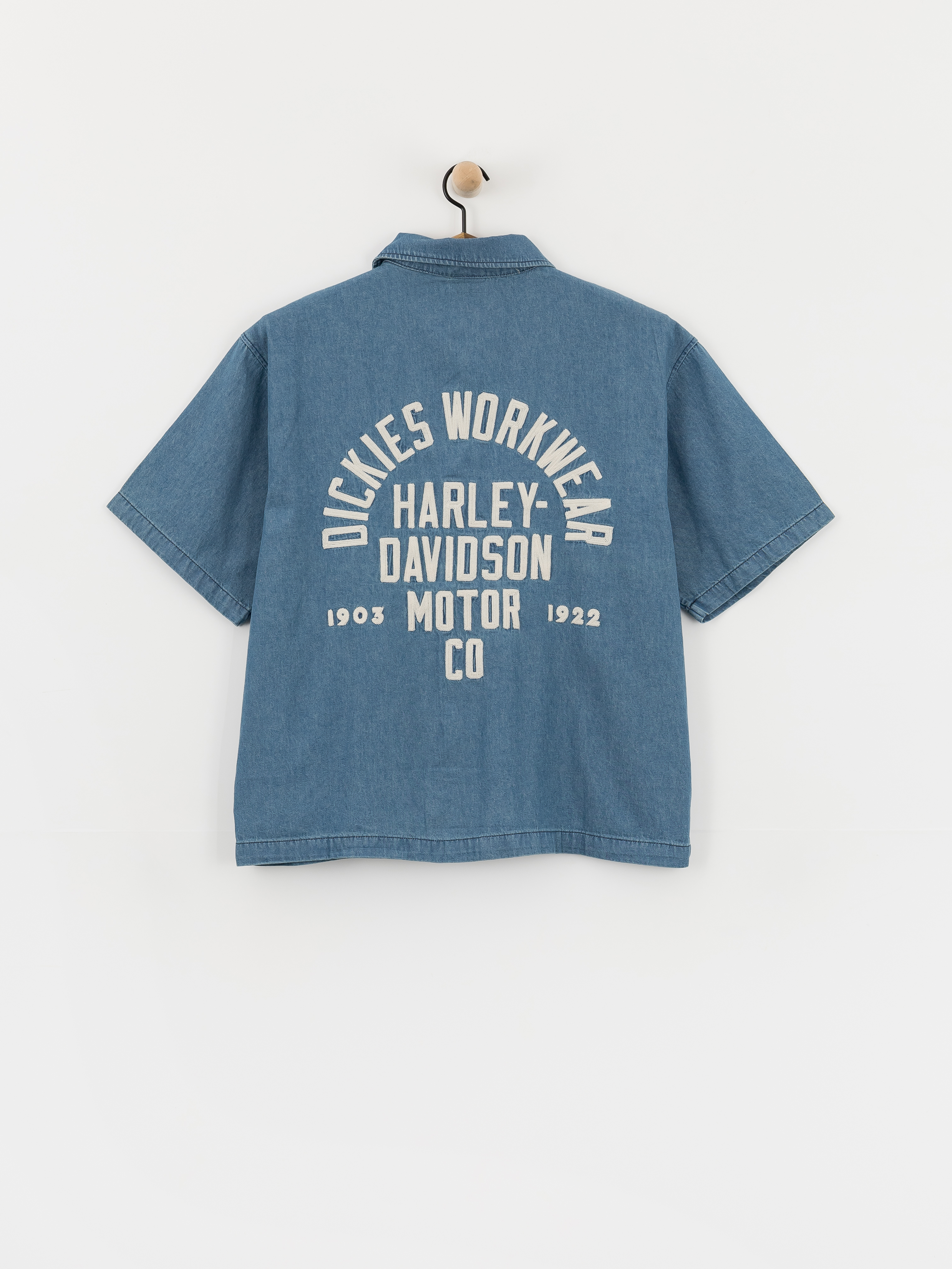 Košile Dickies X Harley Davidson Boxy Chambray Work (blue chambray)
