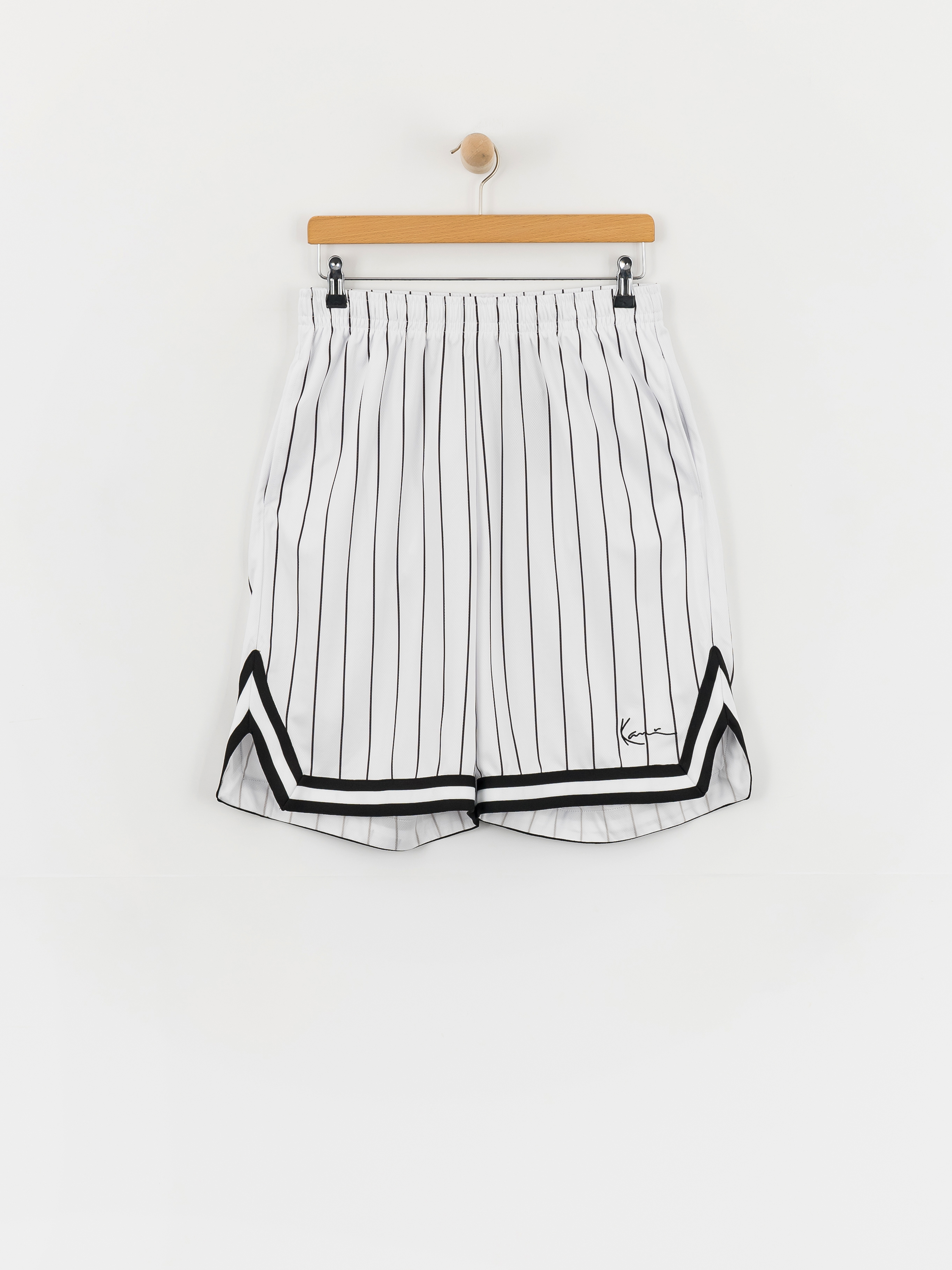 Kraťasy Karl Kani Small Signature Pinstripe Mesh (white/black)