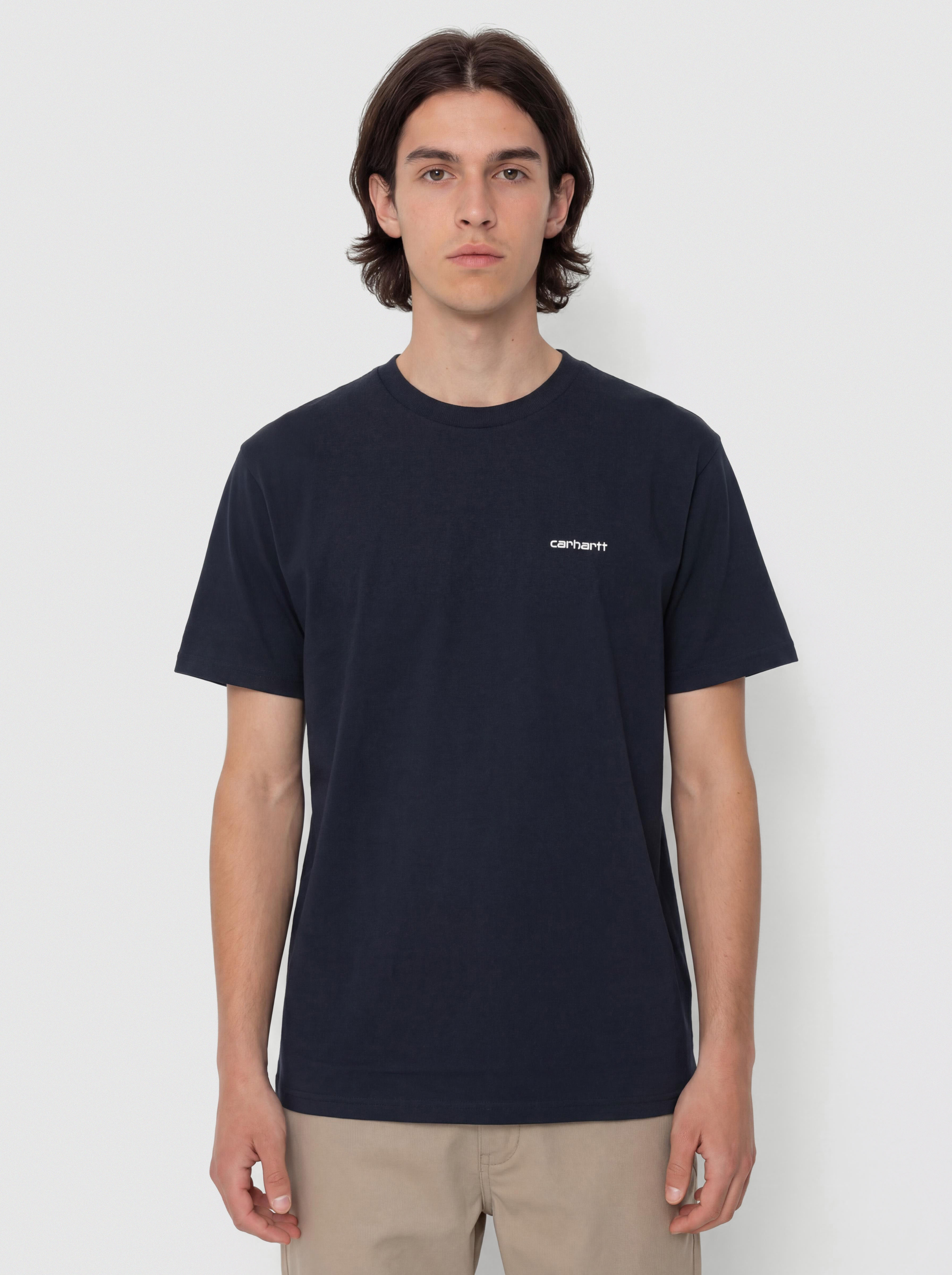 Tričko Carhartt WIP Script Embroidery (deep night/white)