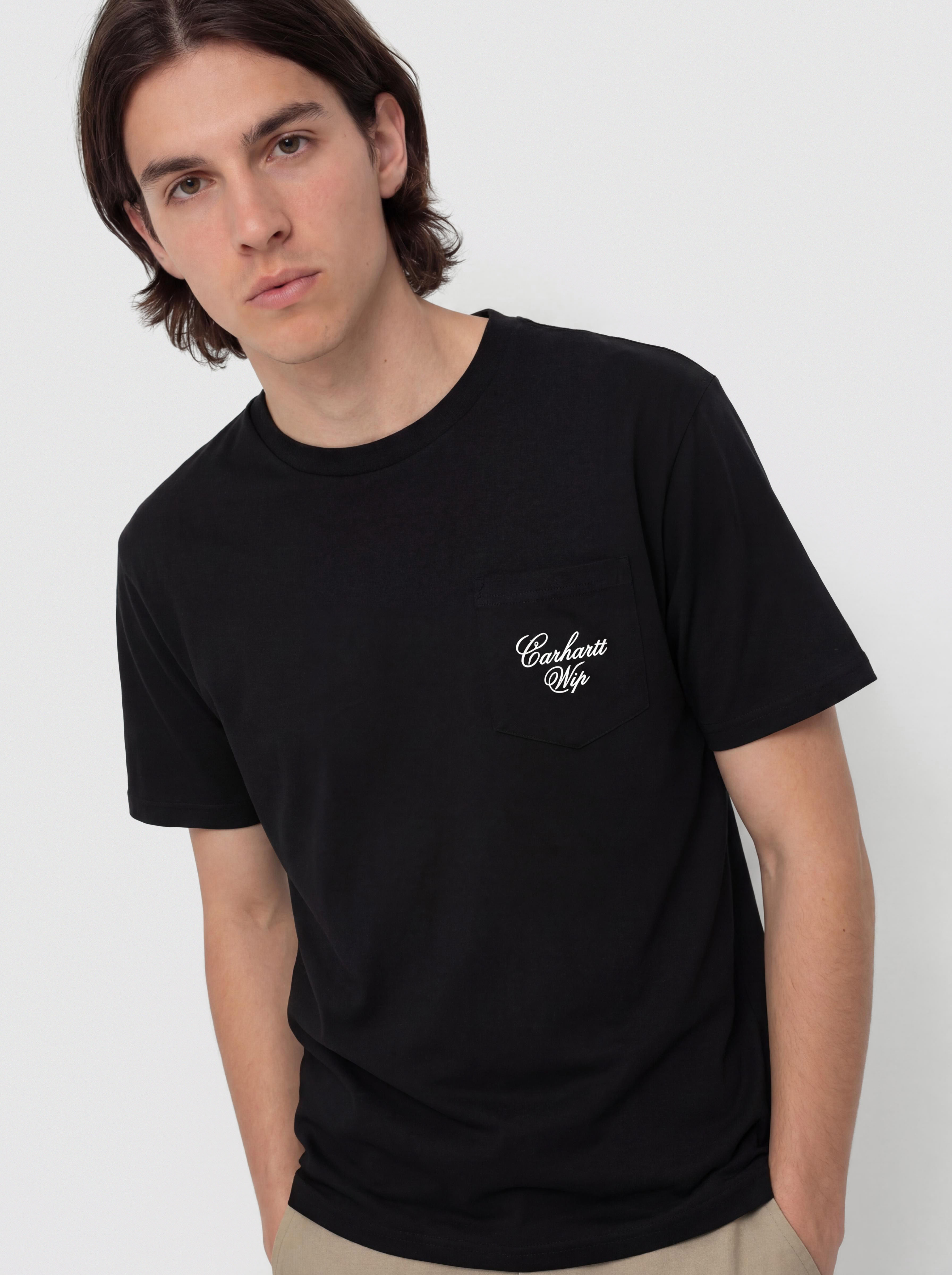 Tričko Carhartt WIP Longhand Pocket (black/white)