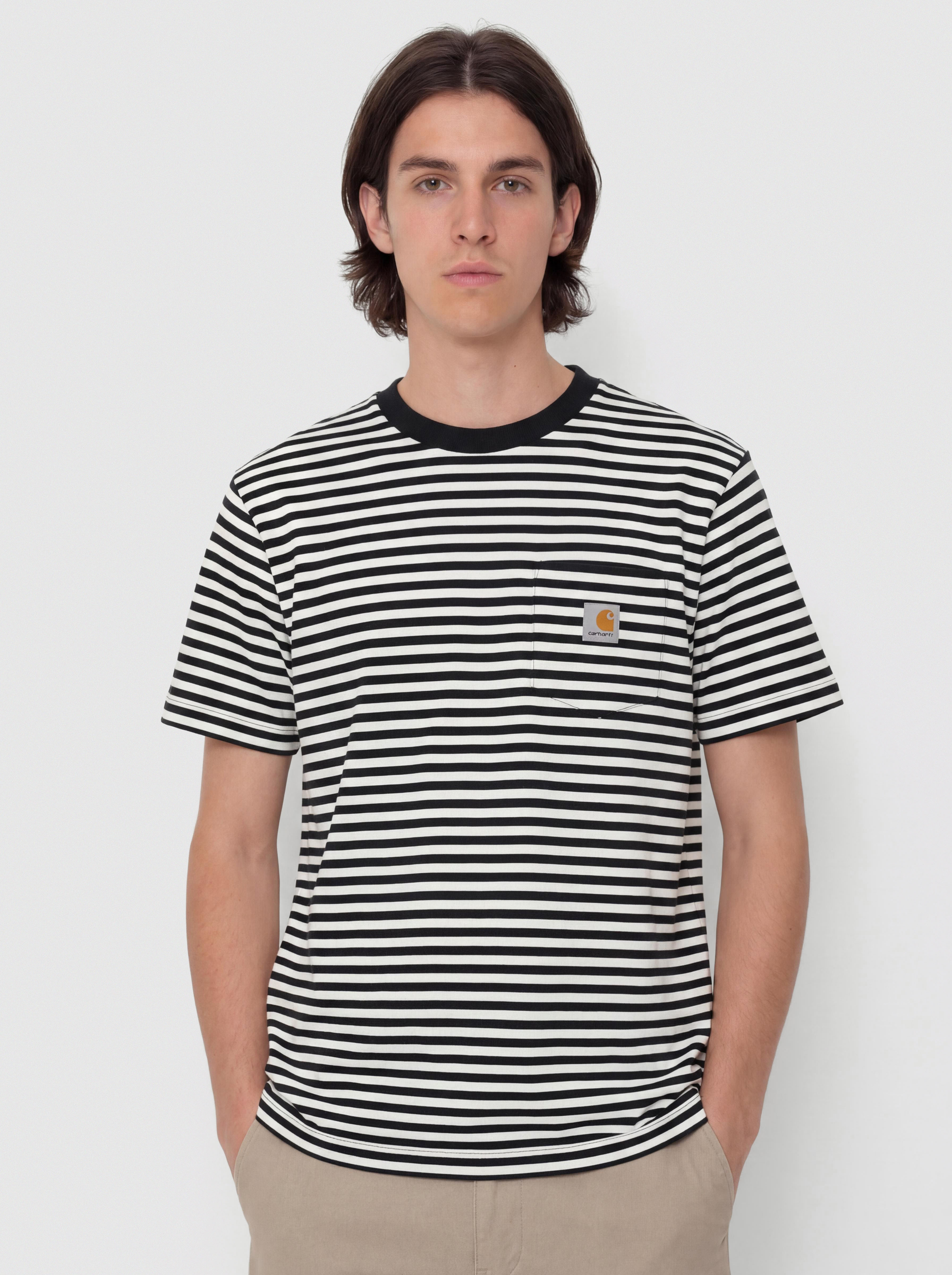 Tričko Carhartt WIP Ezra Pocket (ezra stripe/black/wax)
