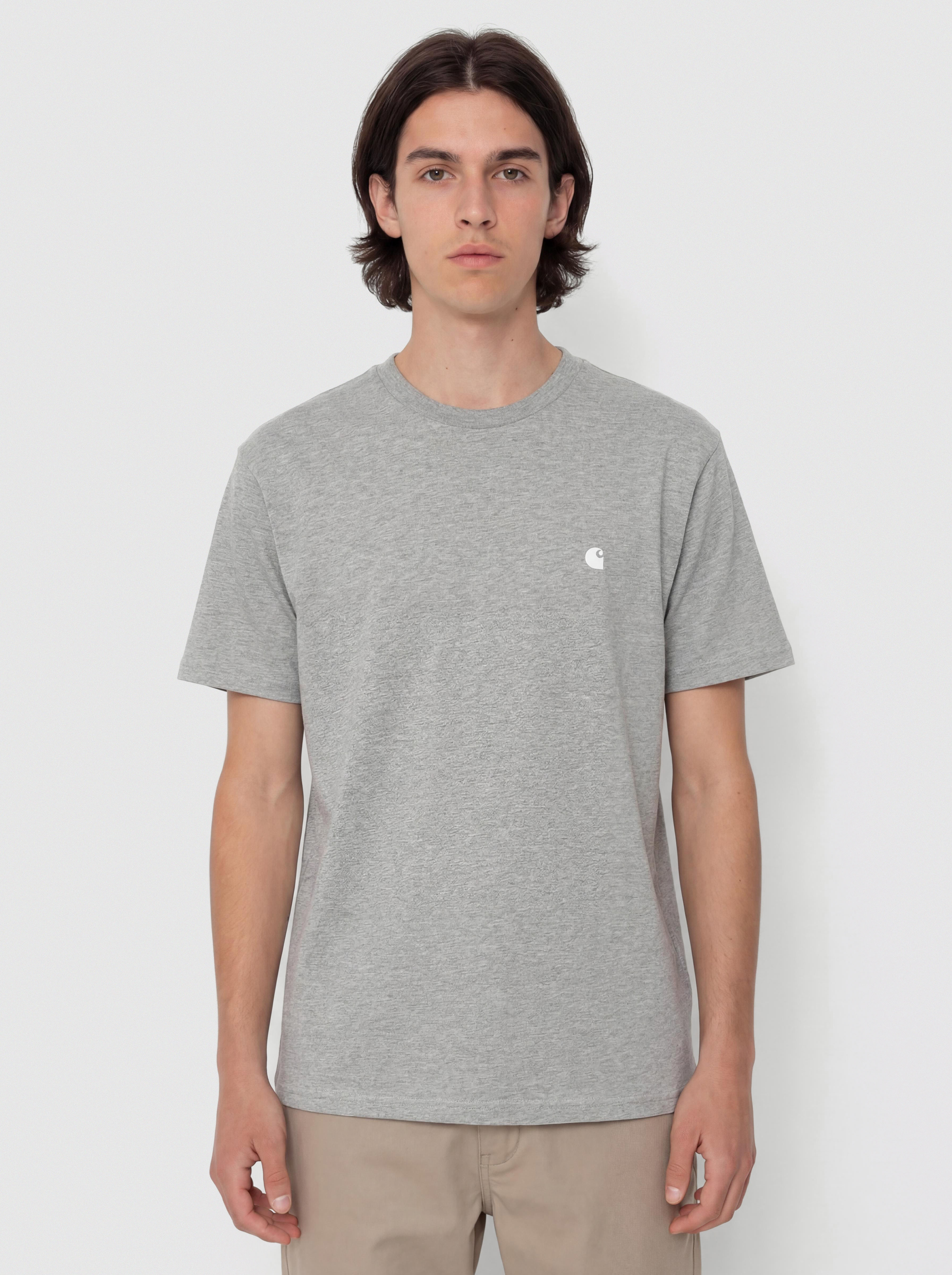 Tričko Carhartt WIP Madison (grey heather/white)