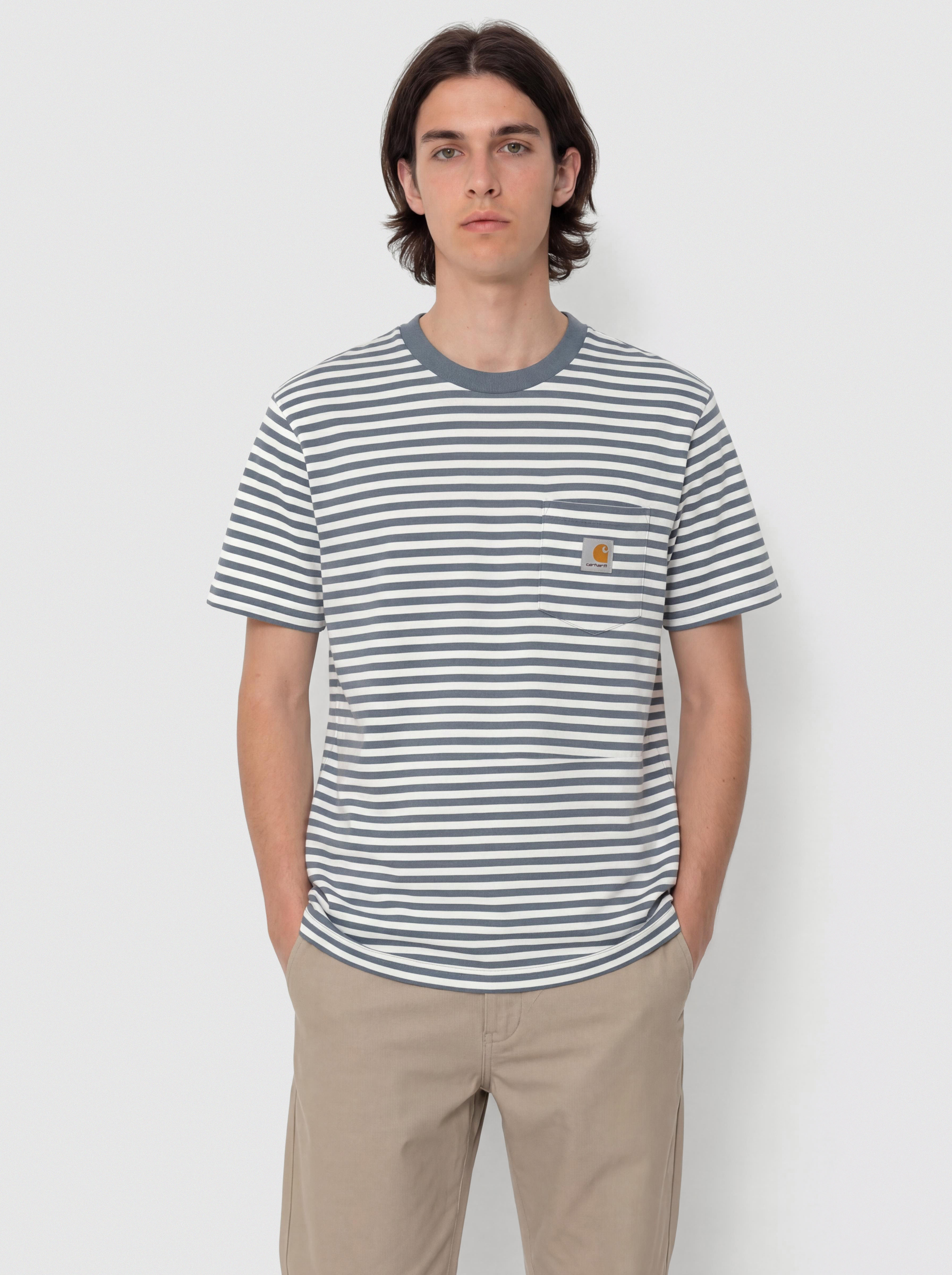Tričko Carhartt WIP Ezra Pocket (ezra stripe/cozy blue/wax)