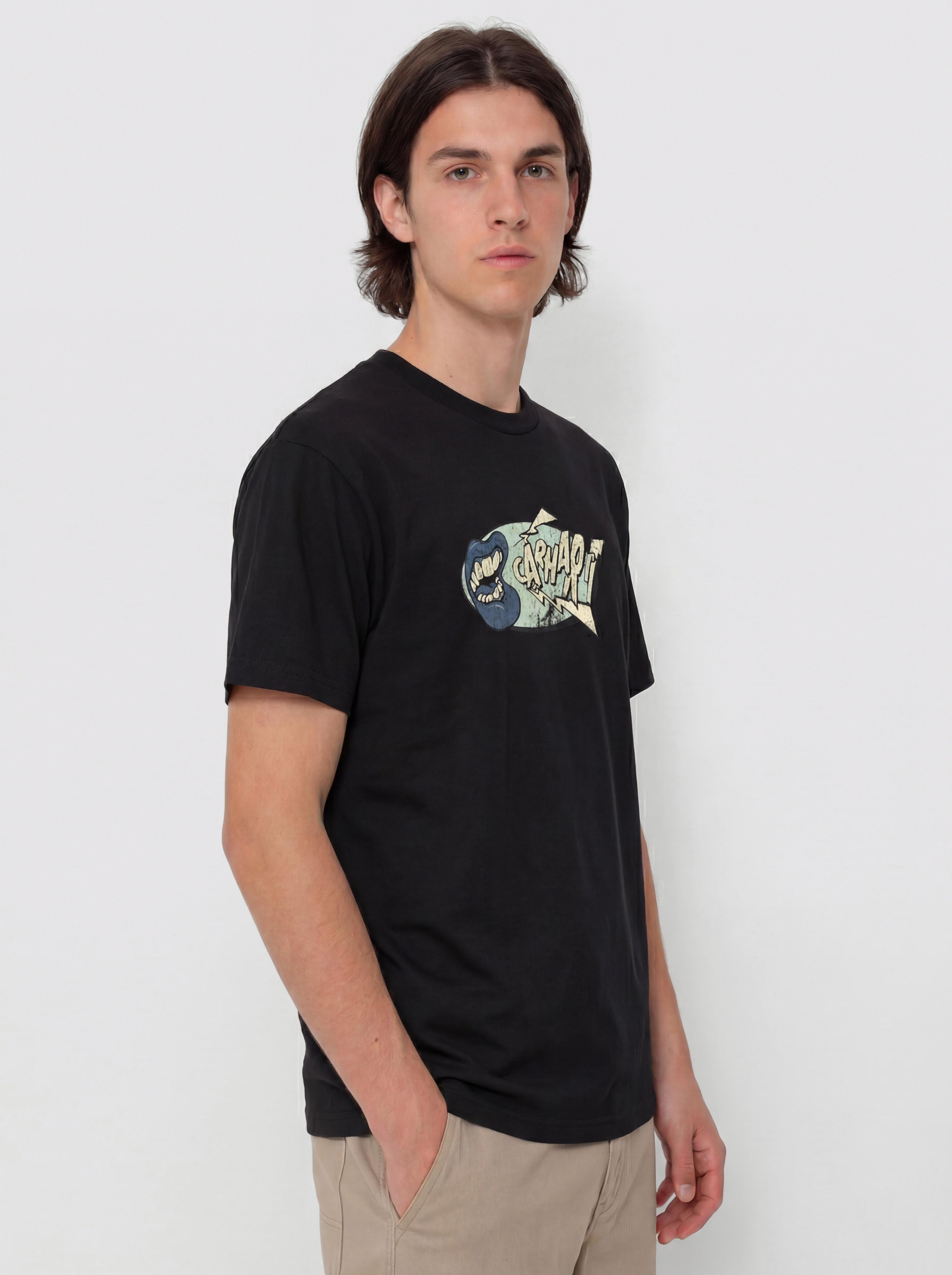 Tričko Carhartt WIP Louder (black/heavy enzyme wash)