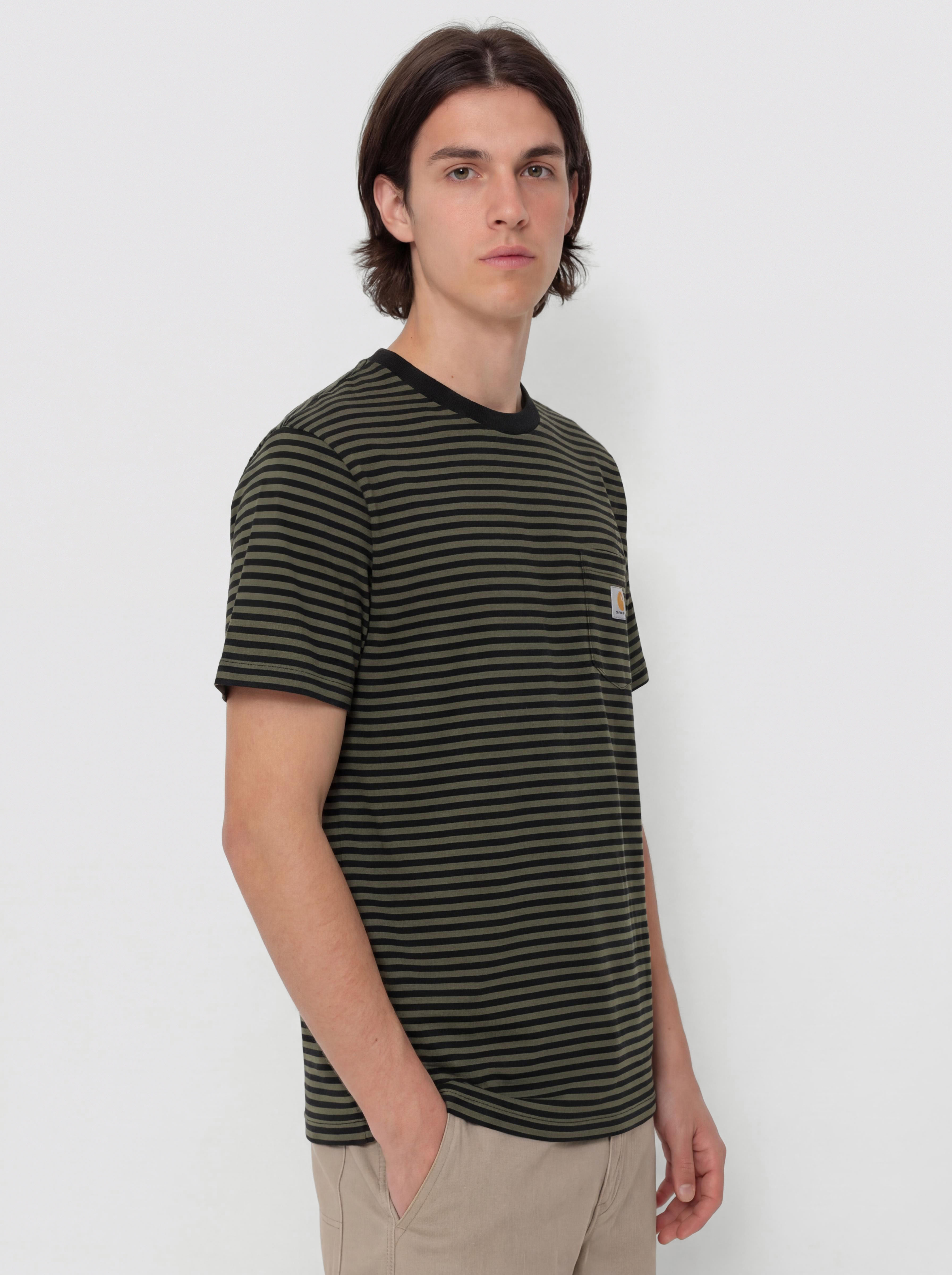 Tričko Carhartt WIP Verner Pocket (verner stripe/black/opuntia)
