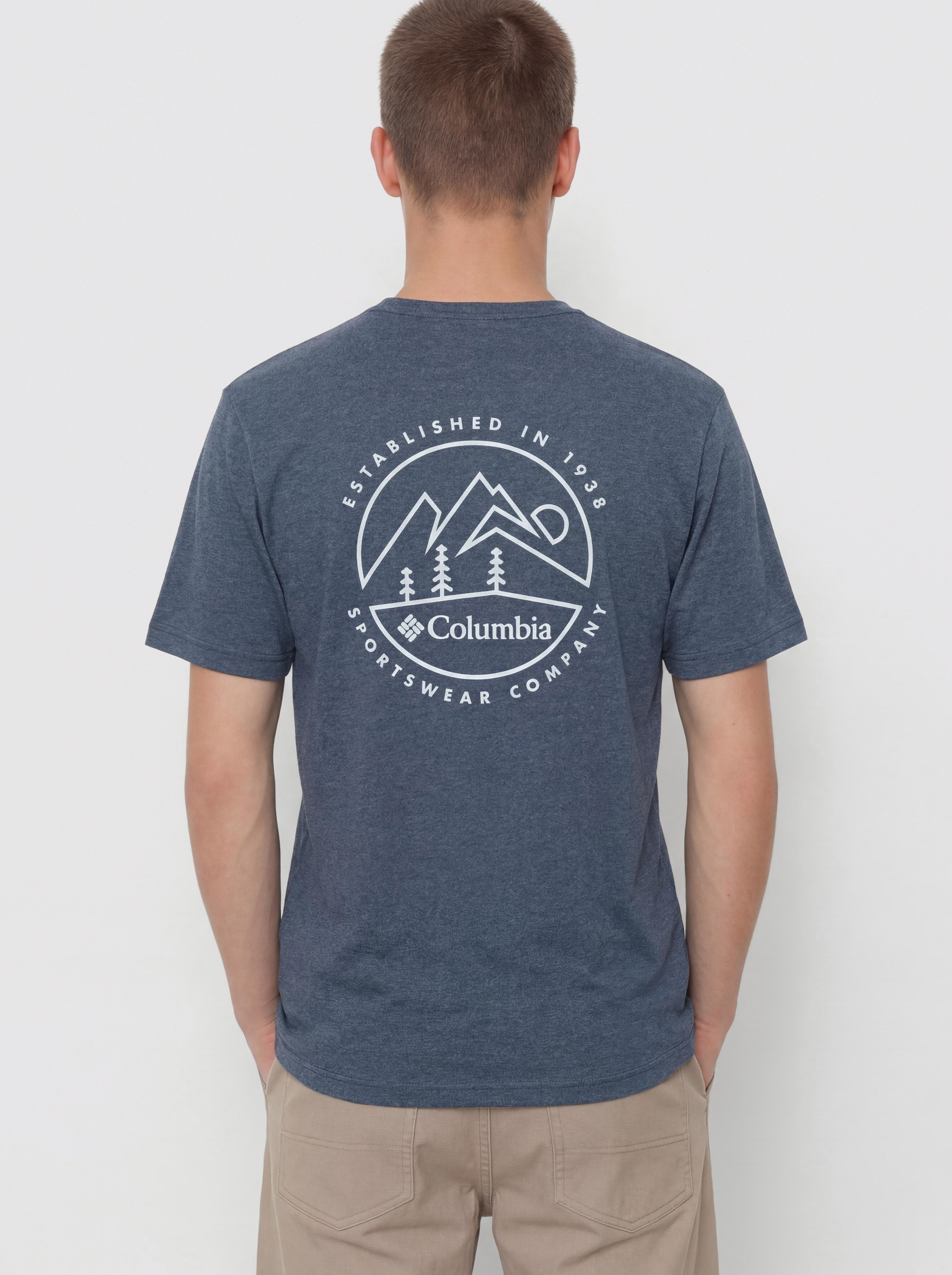 Tričko Columbia Parsons Point SS Back Graphic (collegiate navy)